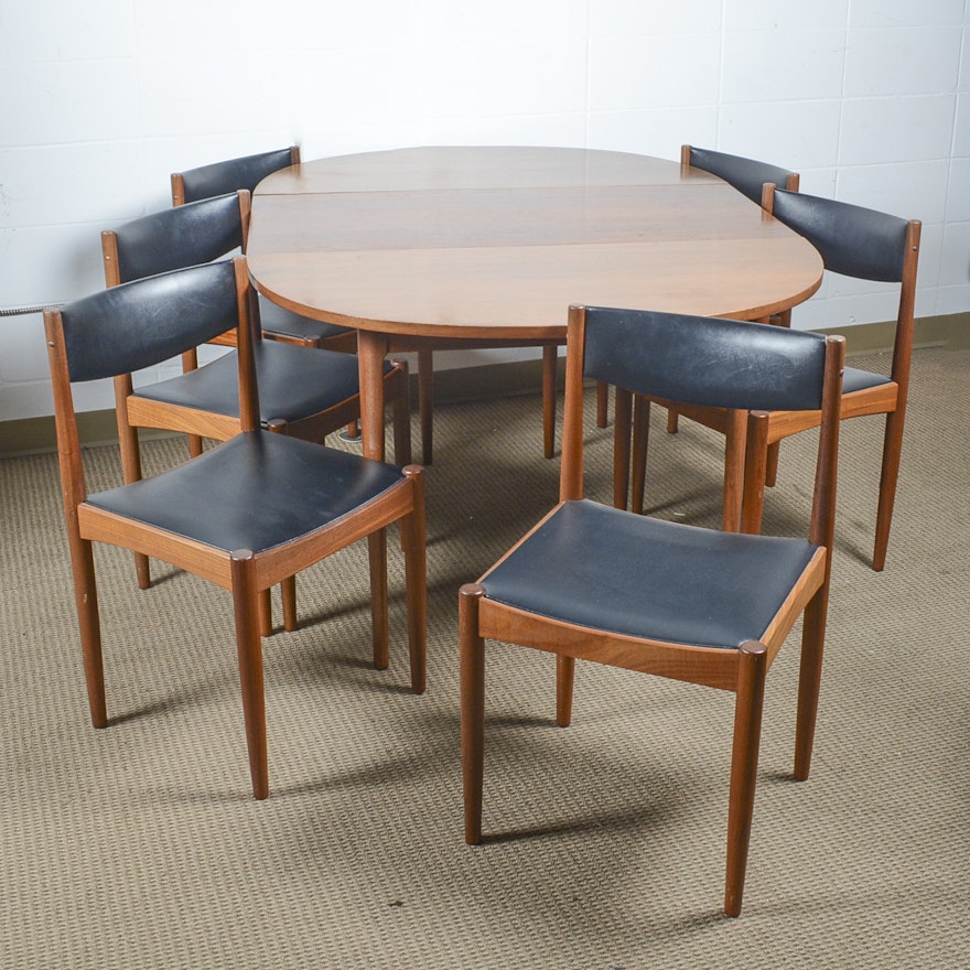 Vintage Danish Modern Teak Dining Table and Chairs