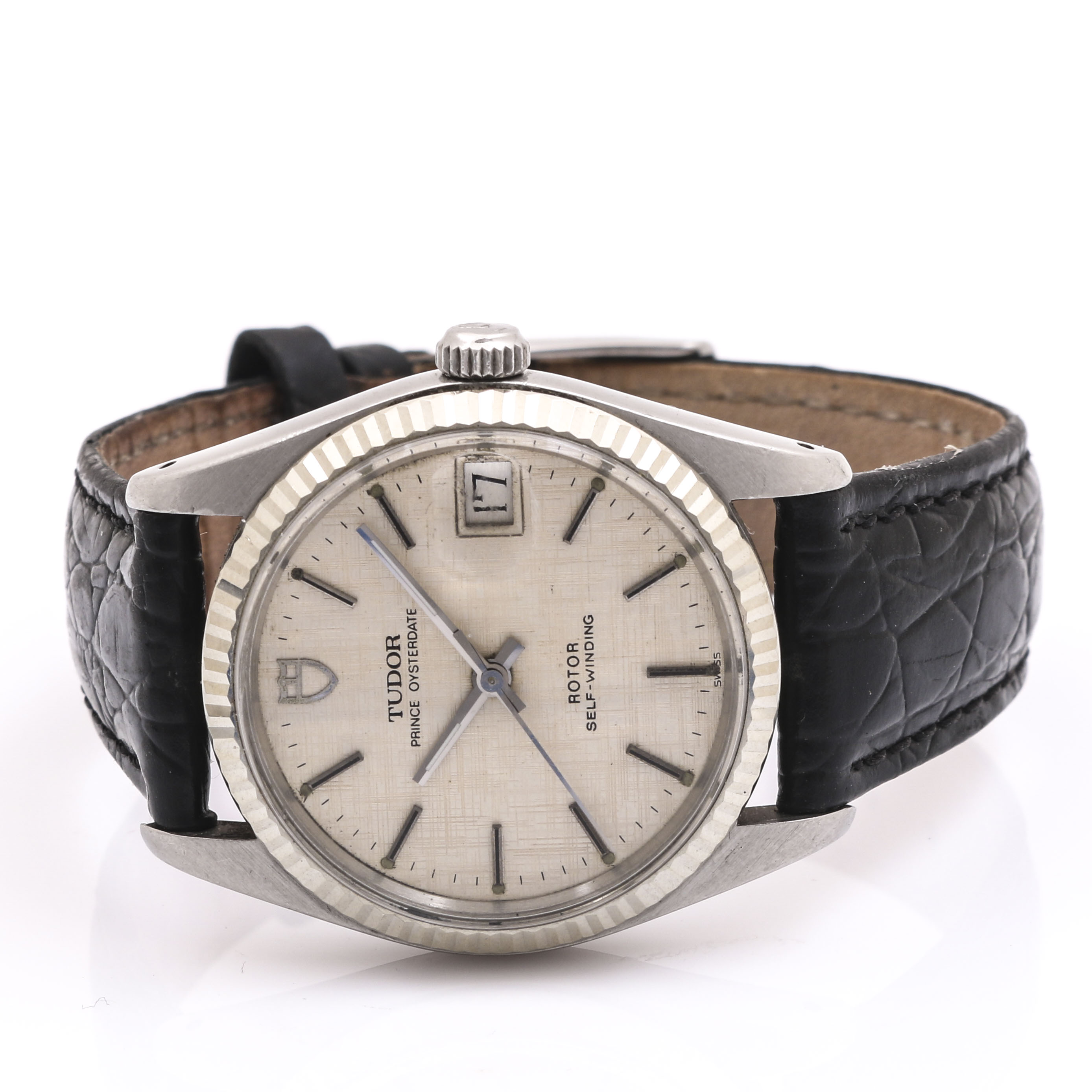 Tudor Prince Oysterdate Stainless Steel and Leather Watch