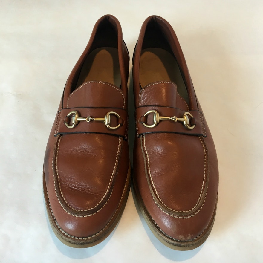 Women's Gucci Cognac Leather Loafers