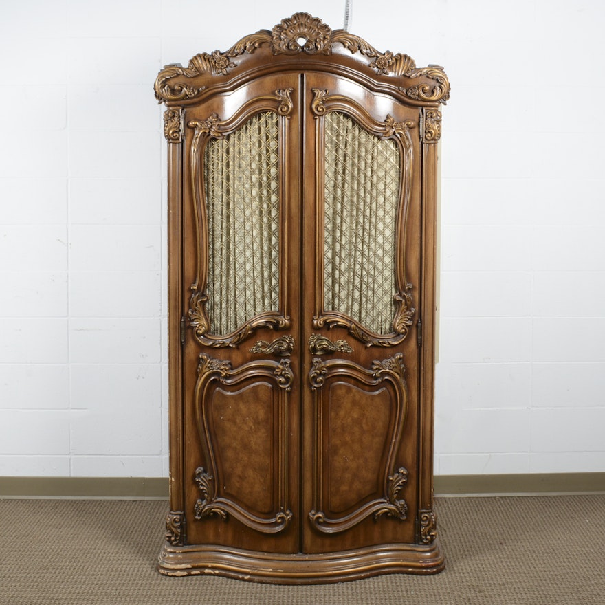 Vintage French Provincial Style Armoire by The Hoke Furniture Co.