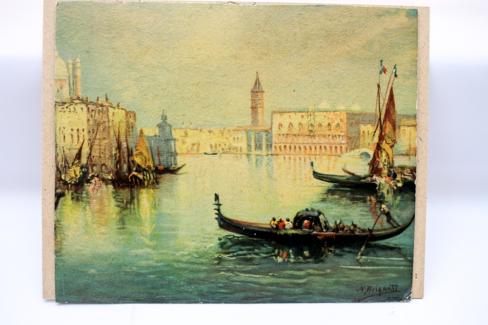 Vintage N. Briganti Offset Lithograph on Board