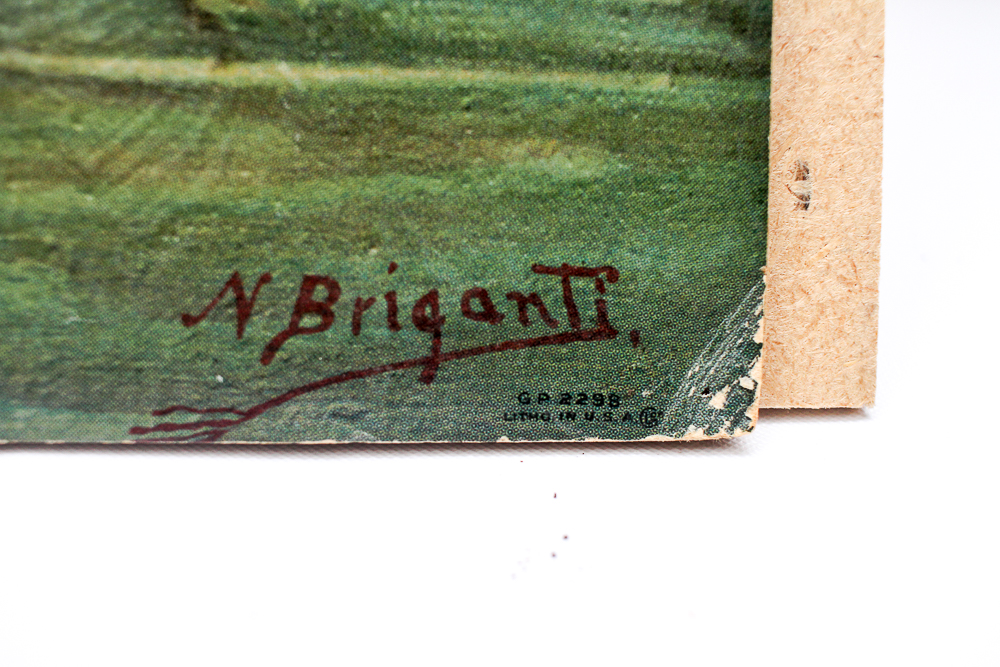Vintage N. Briganti Offset Lithograph on Board