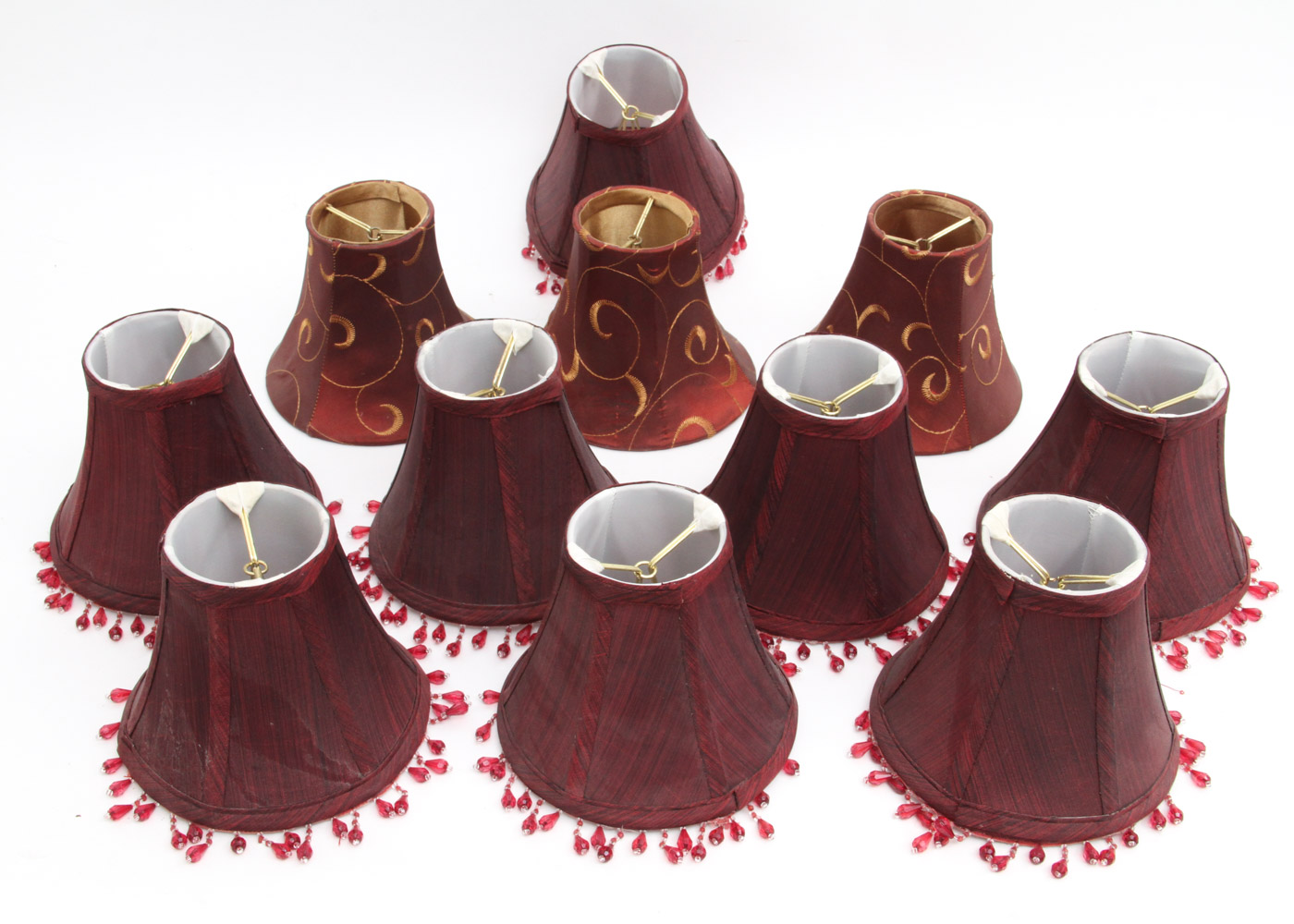 Collection of Maroon Lamp Shades