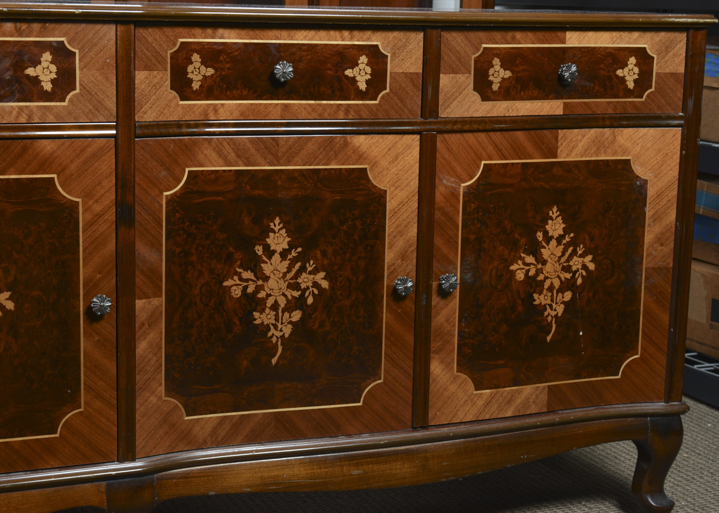 Hungarian Marquetry China Cabinet