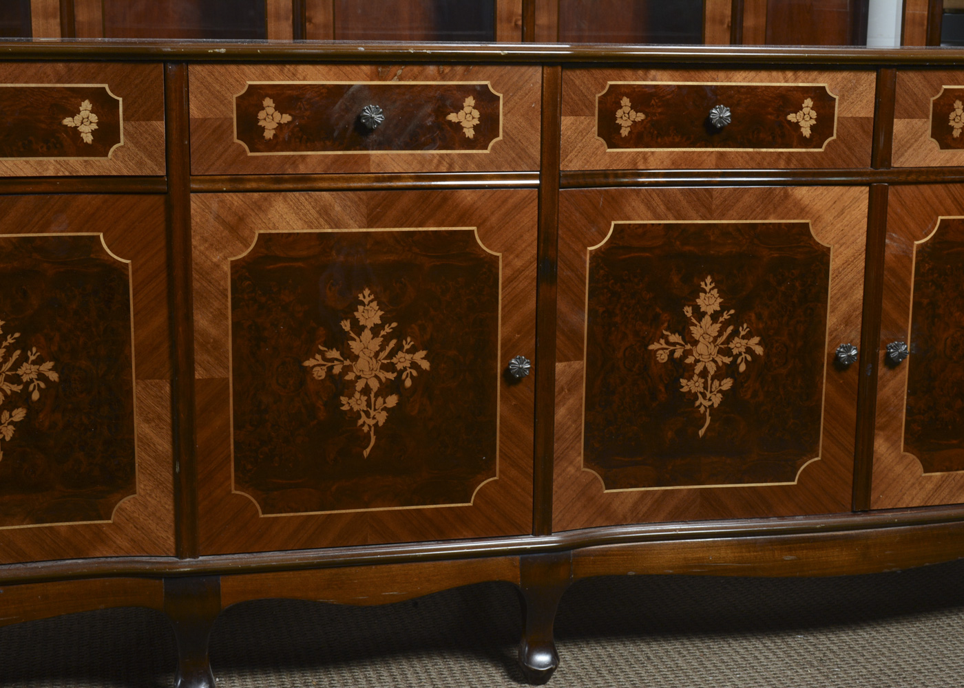 Hungarian Marquetry China Cabinet
