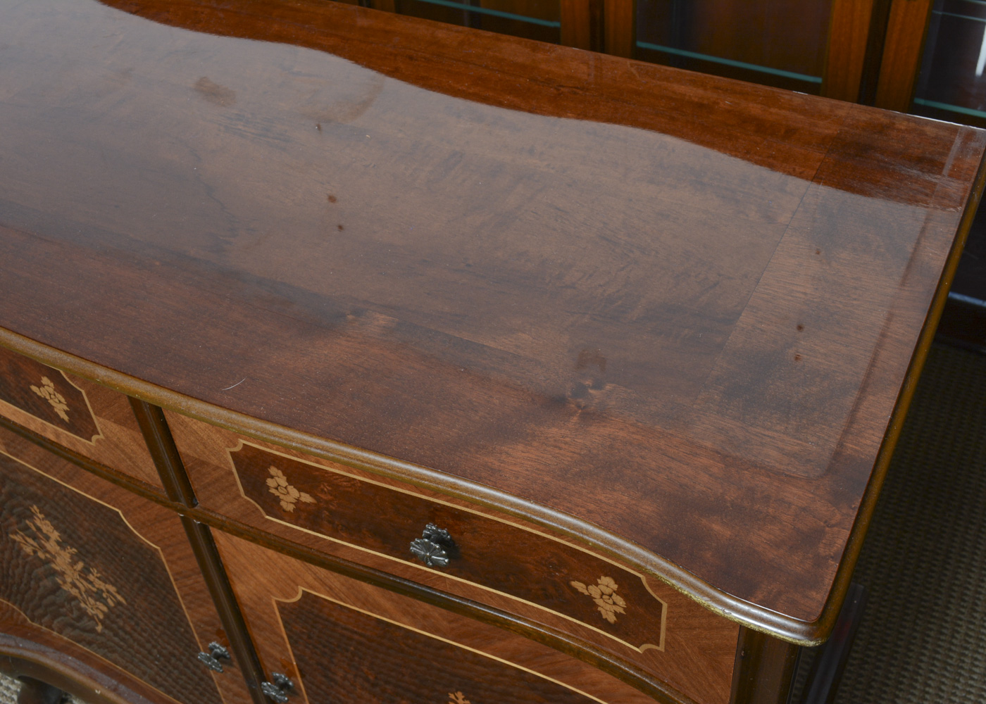 Hungarian Marquetry China Cabinet