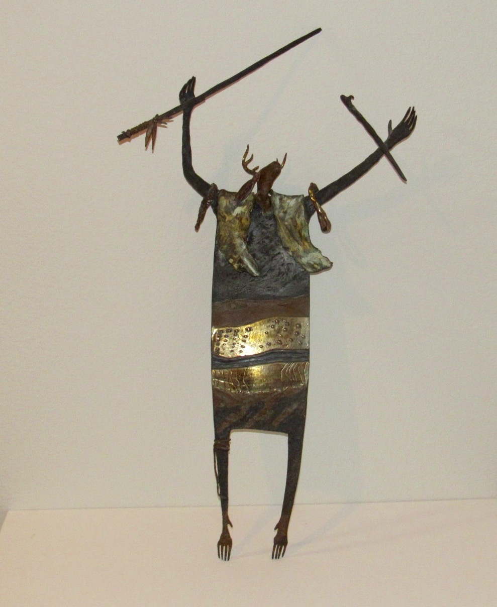 Bill Worrell Sculpture "Shaman and the Golden Ring of Forever"