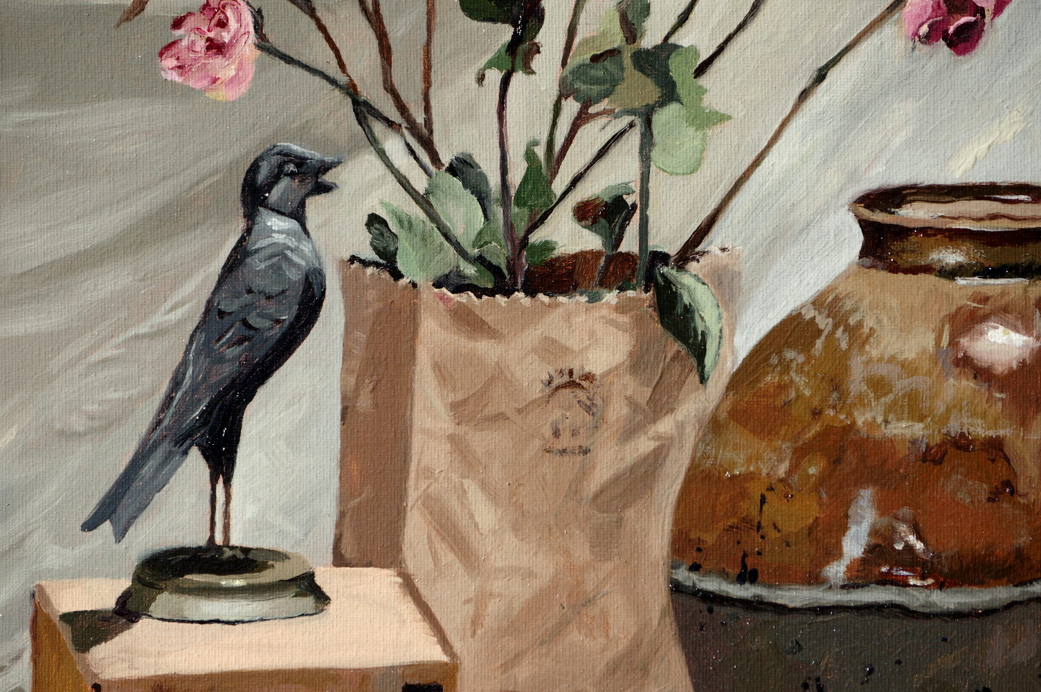 Original Oil Painting "Still Life with Pot and Teacup"