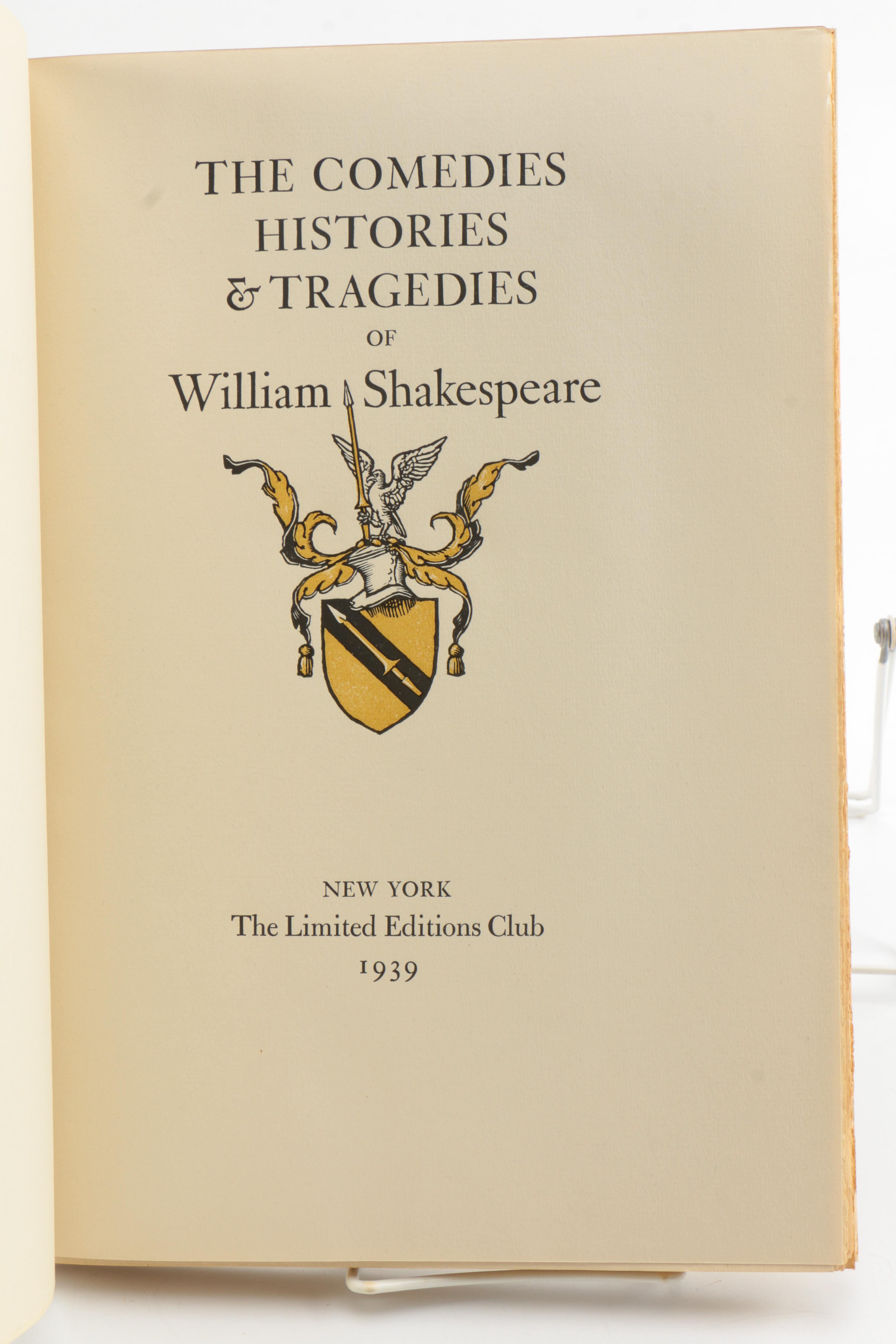 1940 Limited Editions Club Shakespeare Plays Including "Much Ado About Nothing"