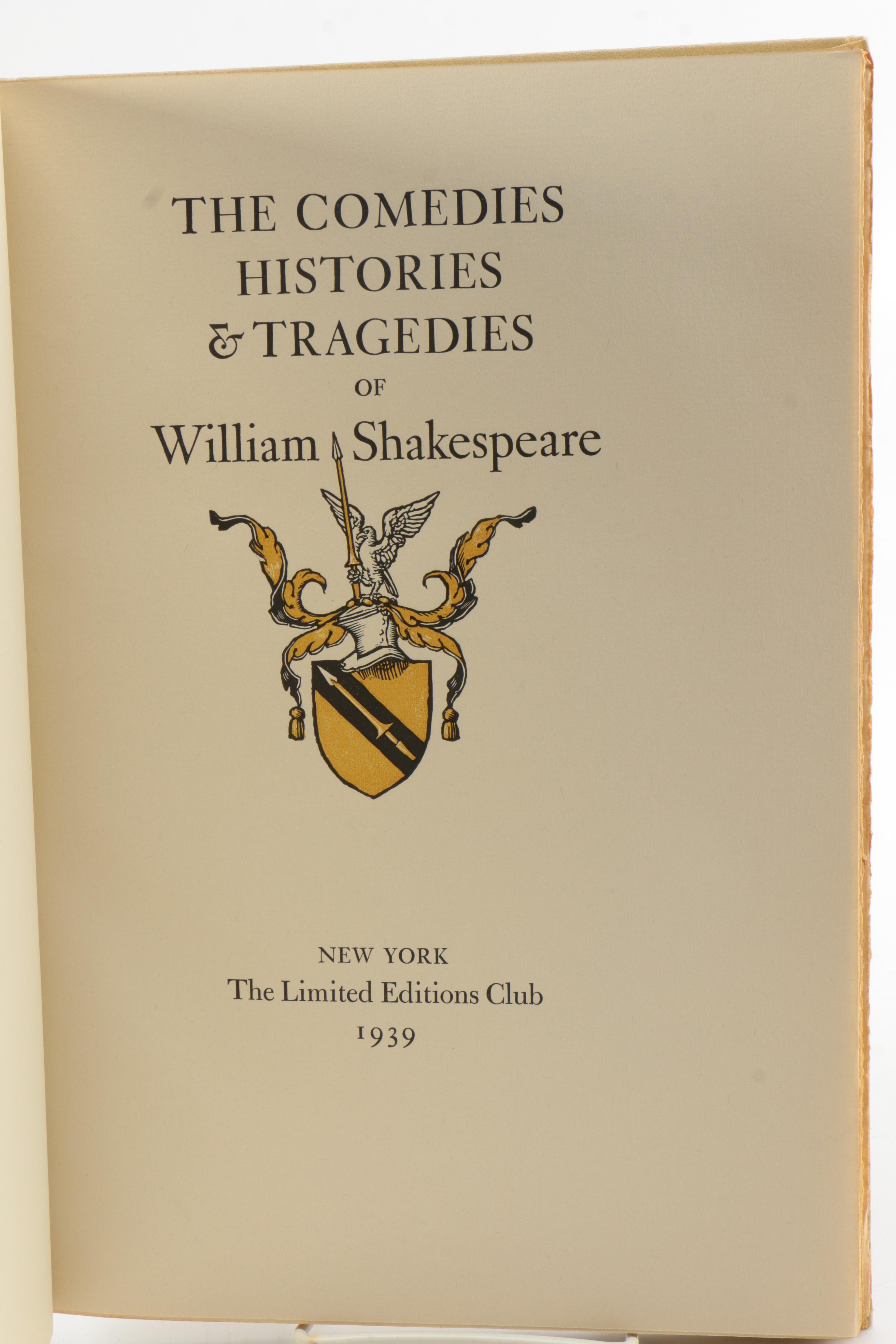 1940 Limited Editions Club Shakespeare Plays Including "Much Ado About Nothing"