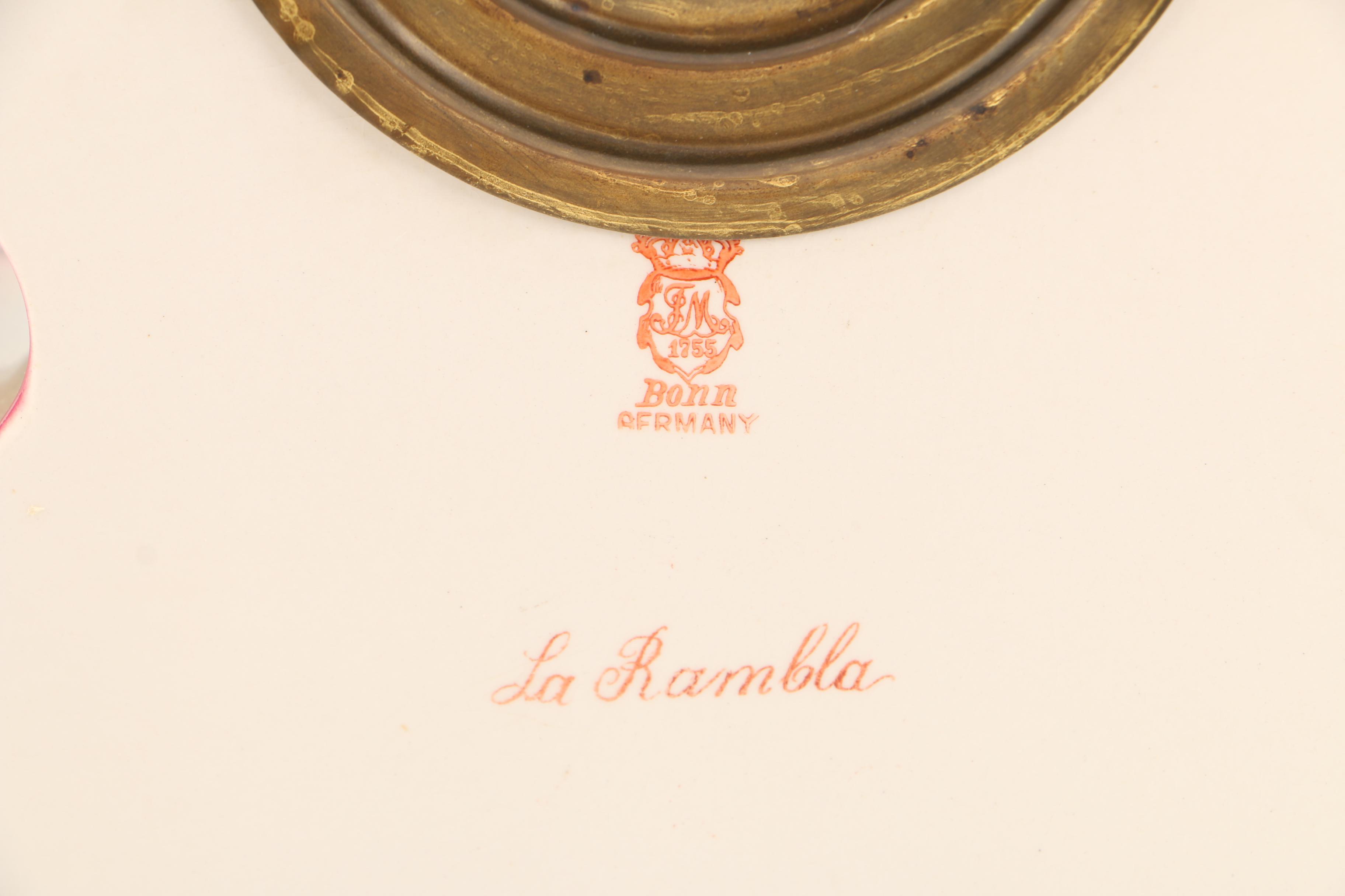 Royal Bonn "La Rambla" and Ansonia Porcelain Mantel Clock