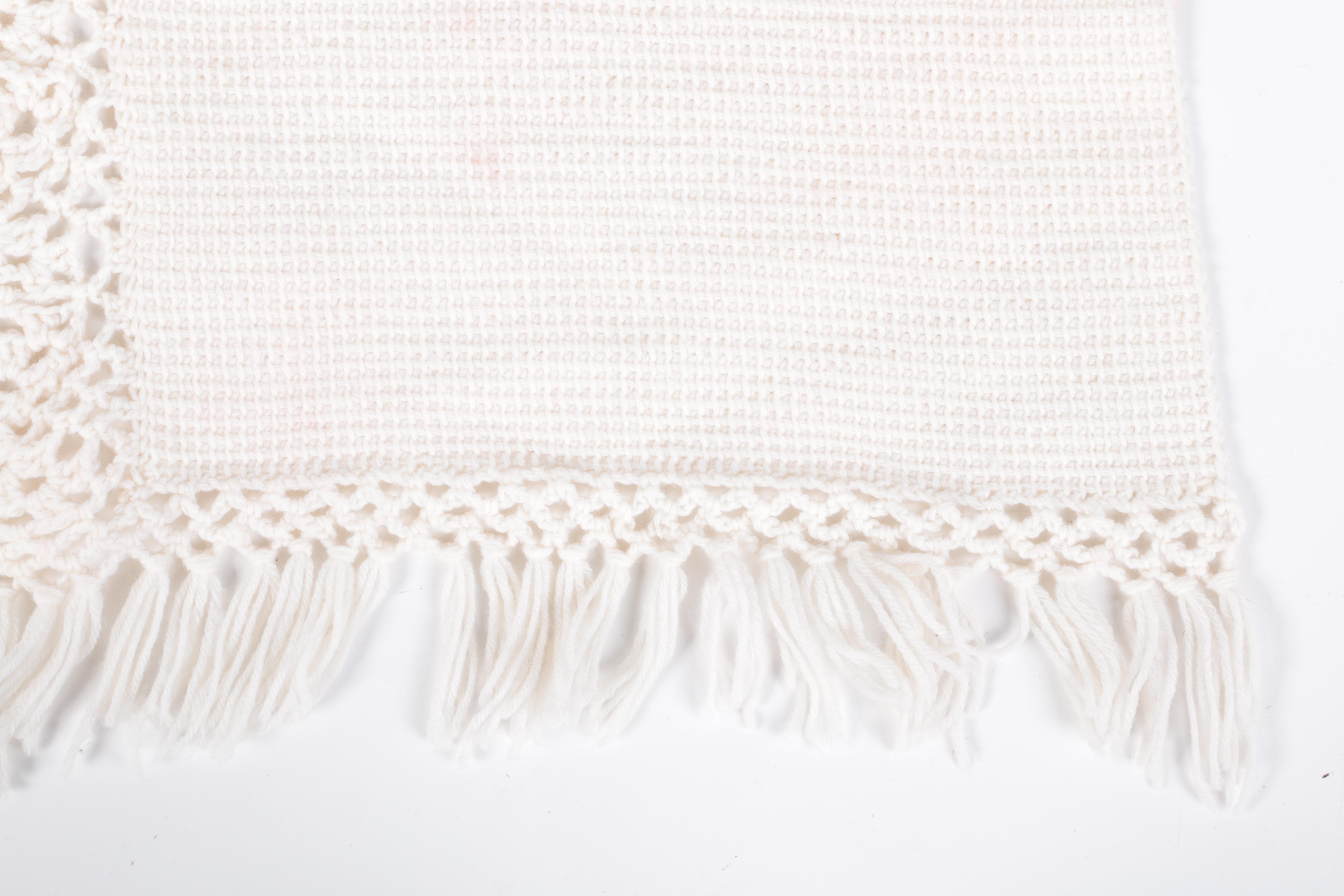 Purple Floral Crochet Blanket and Pillow