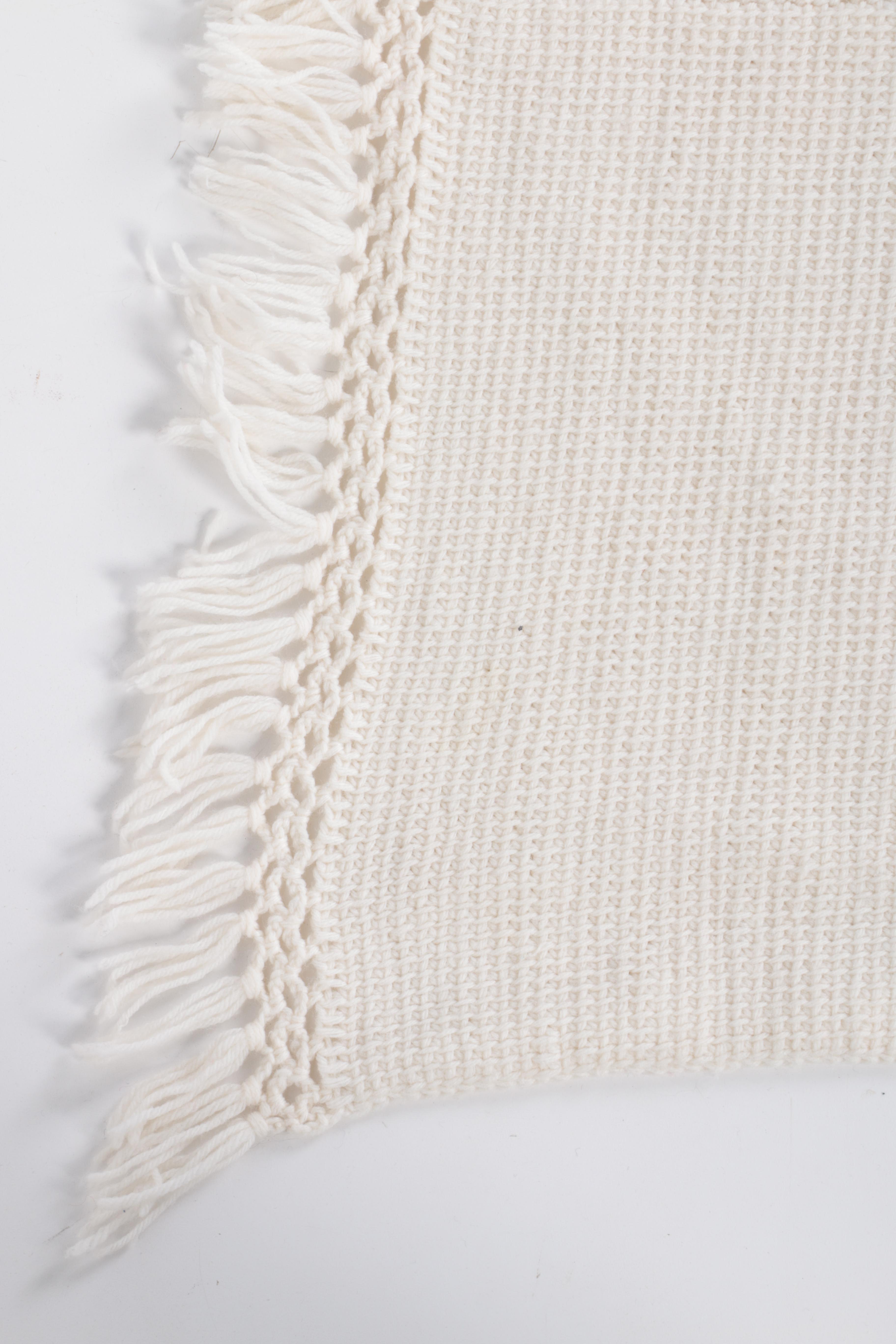 Purple Floral Crochet Blanket and Pillow