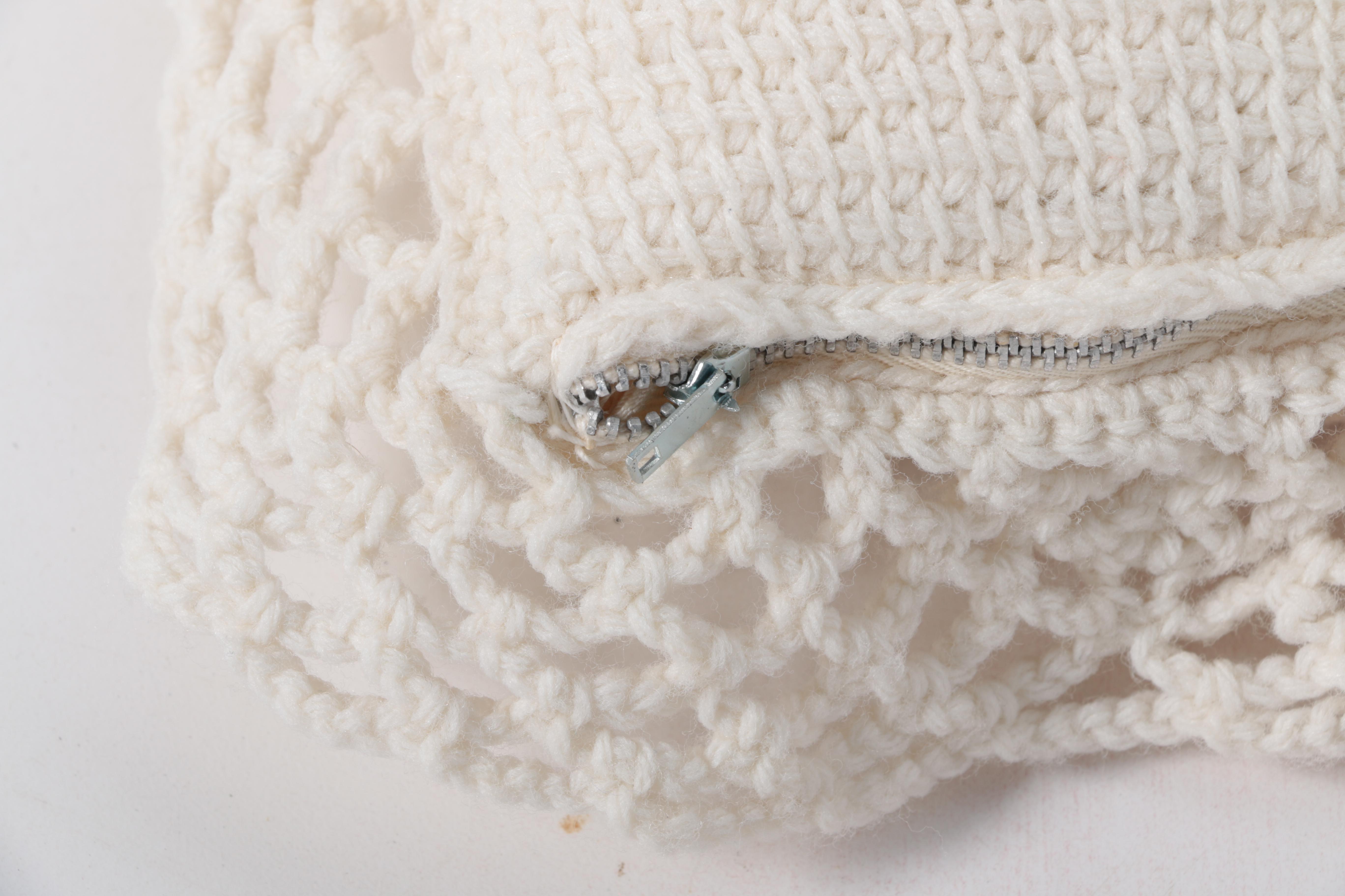 Purple Floral Crochet Blanket and Pillow