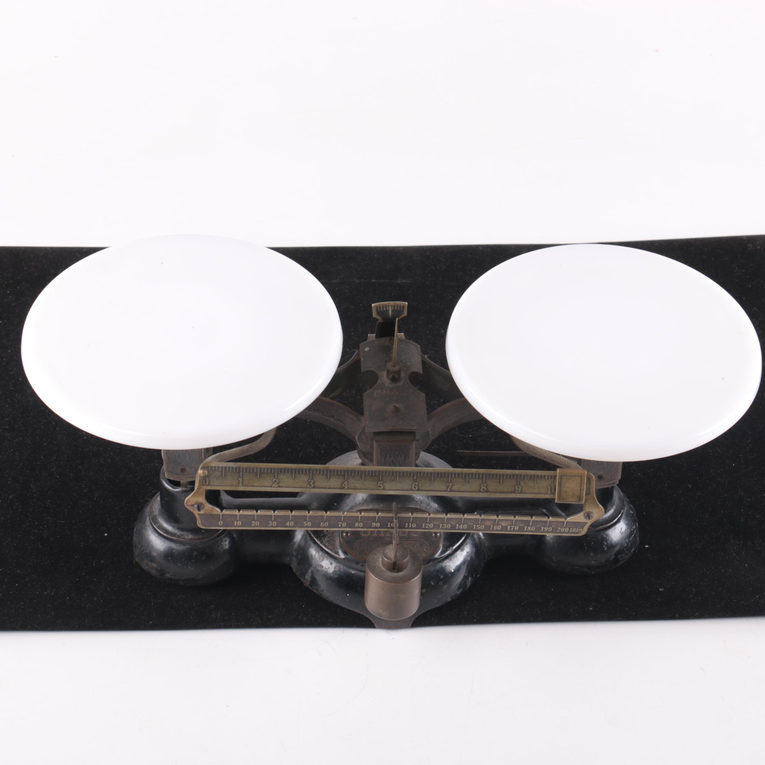 Vintage Ohaus Balance Scale with Weights