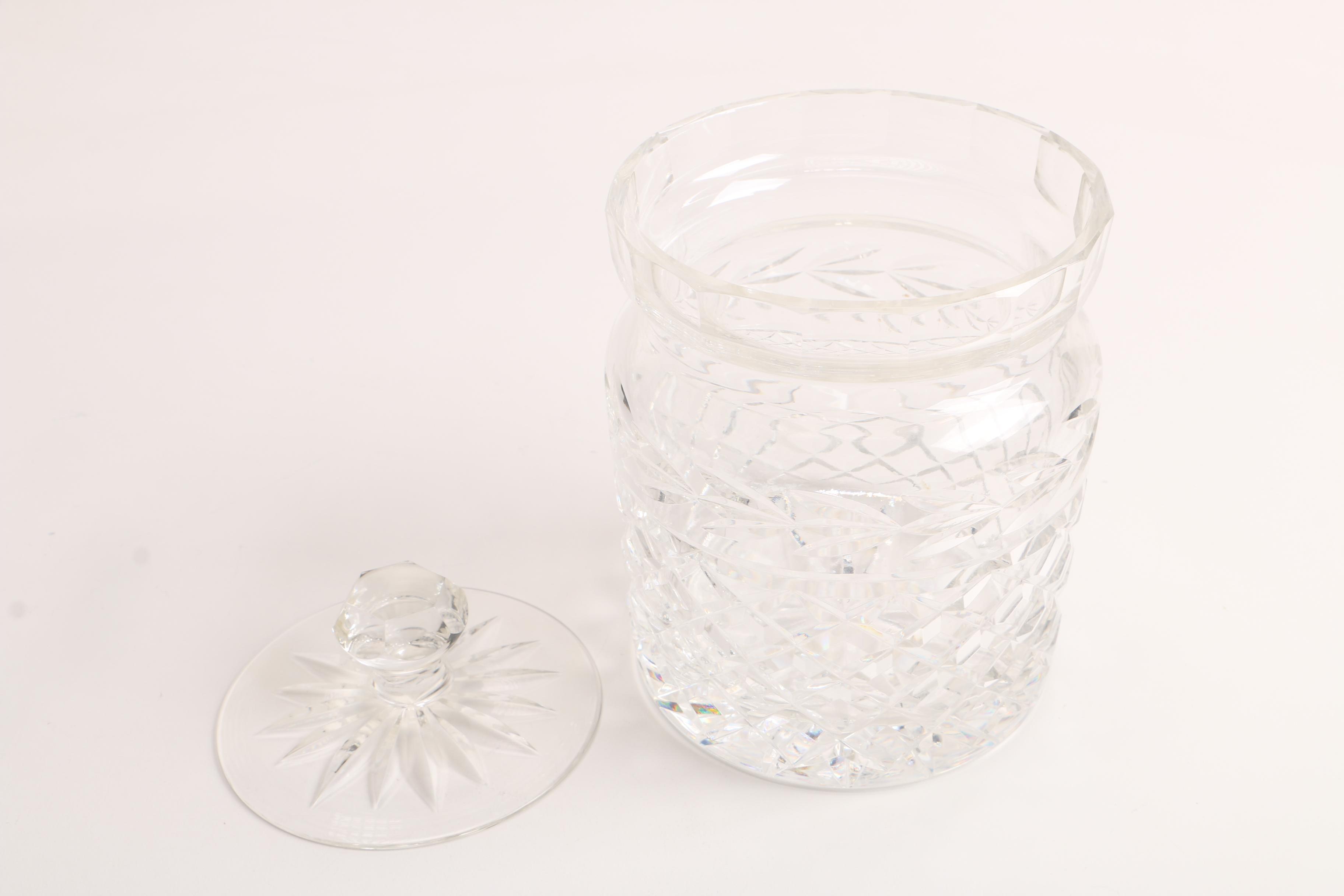 Waterford Crystal "Glandore" and "Lismore" Biscuit Barrels