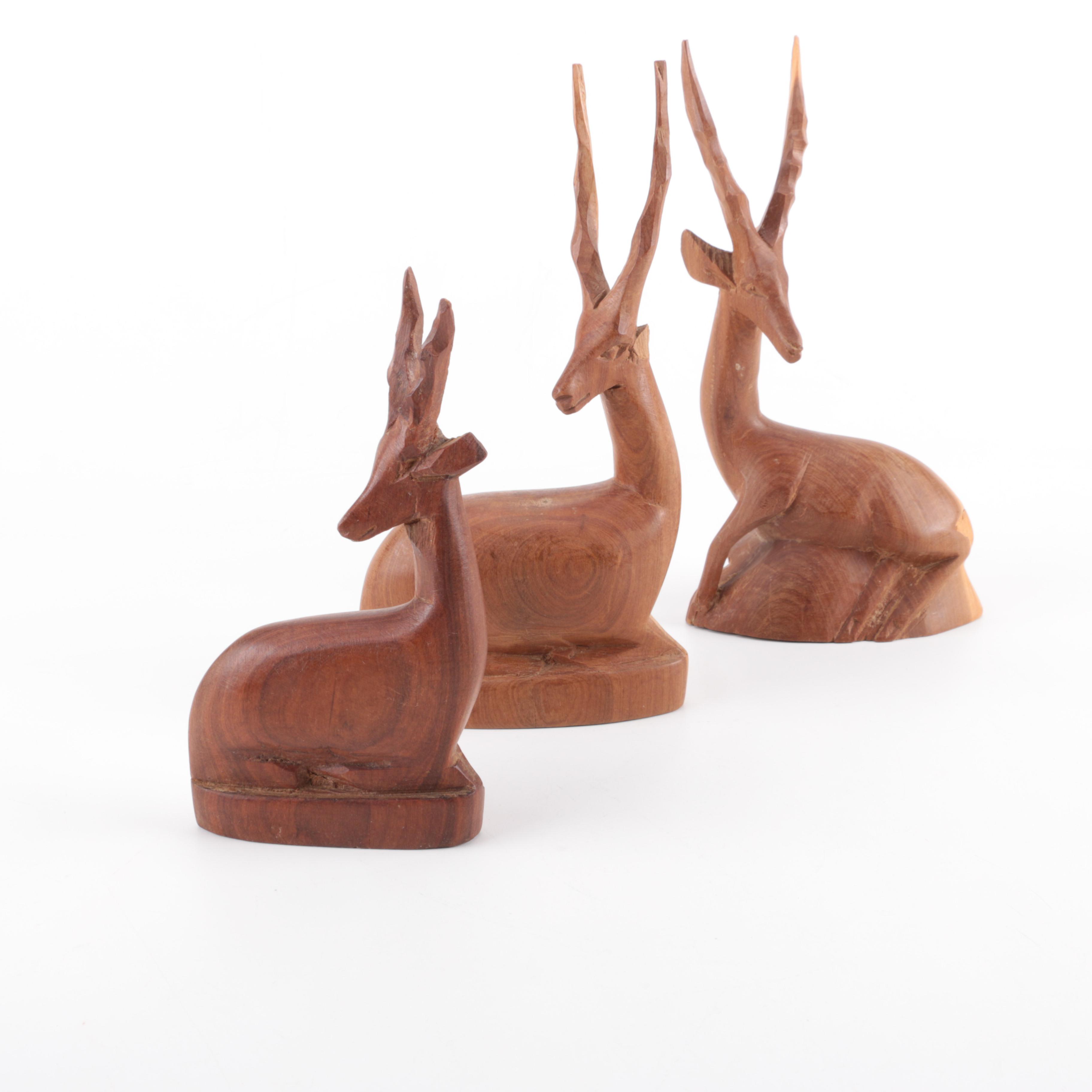 Wooden African Animal Figurines