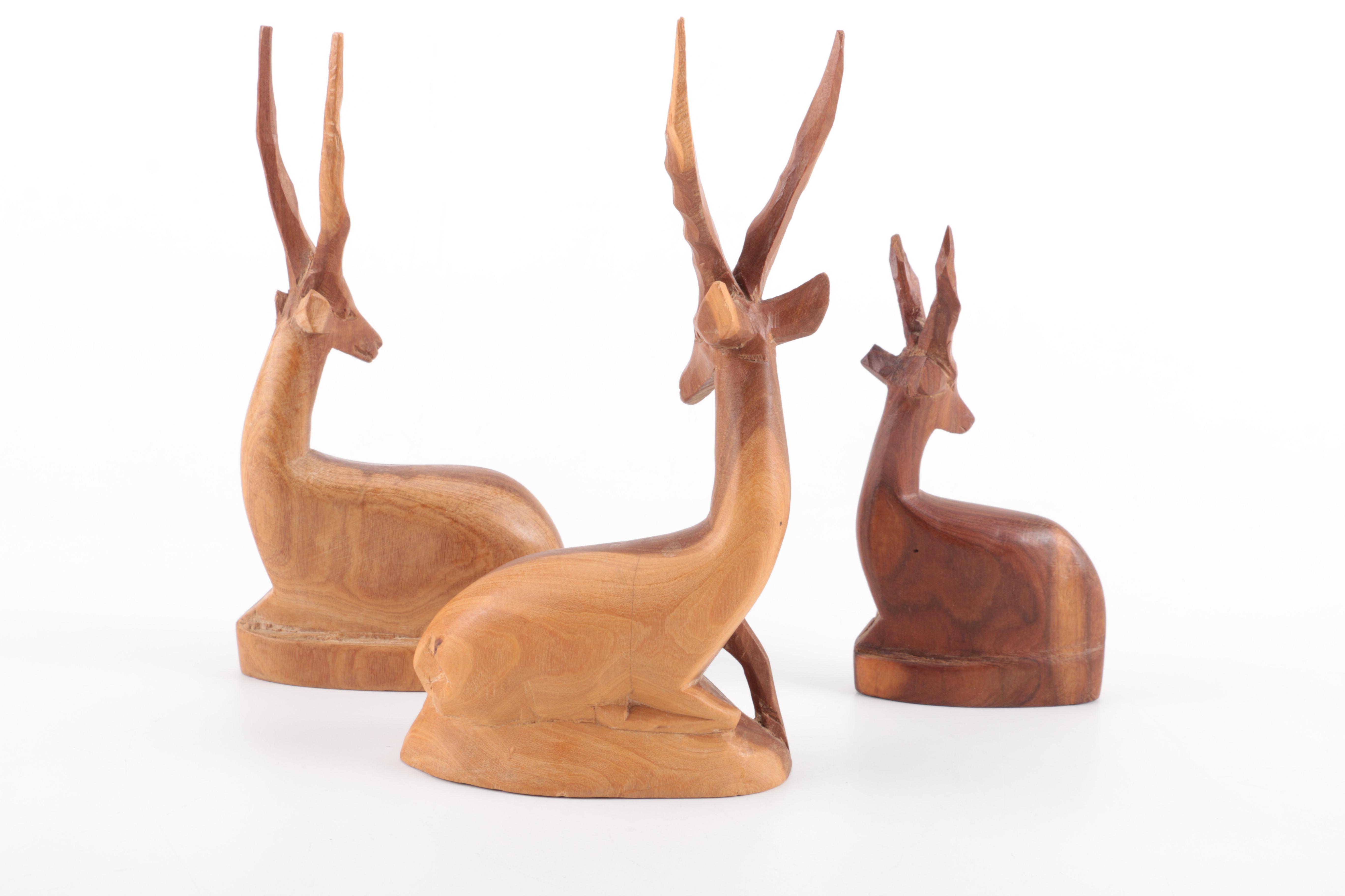 Wooden African Animal Figurines