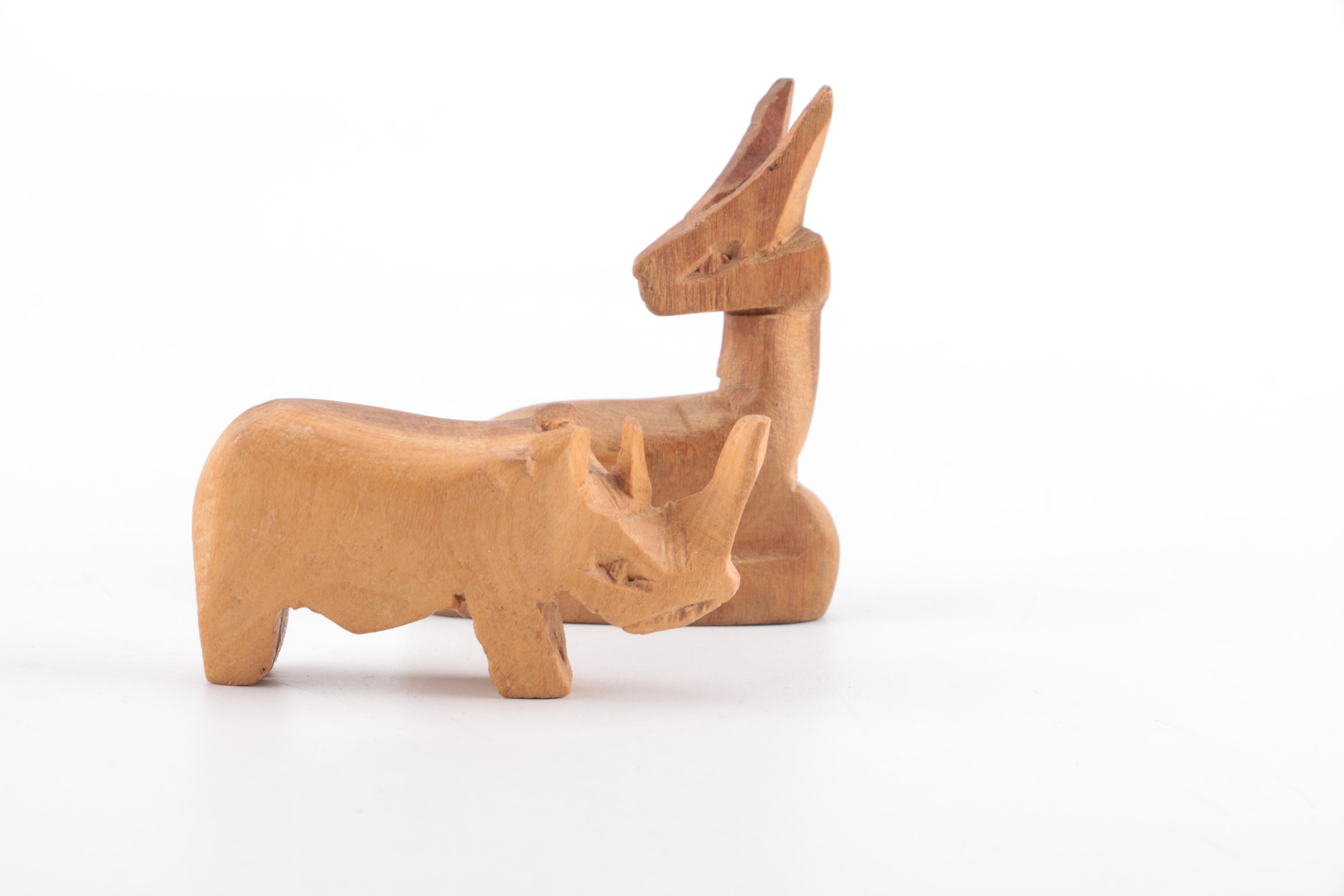Wooden African Animal Figurines