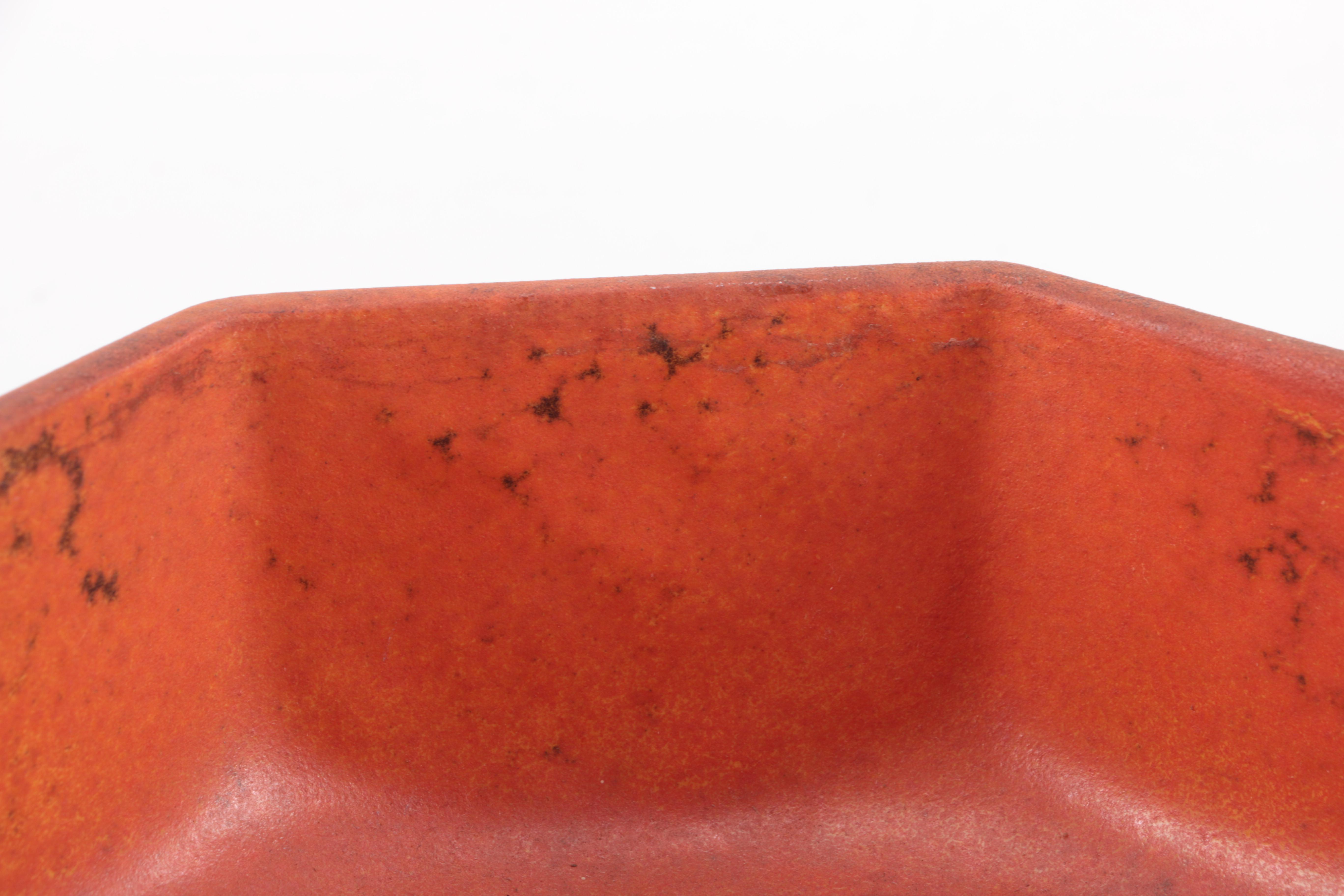 Orange Octagonal Ceramic Bowl