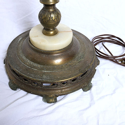 Mid Century Ornate Brass Torchiere Floor Lamp