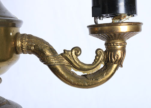 Mid Century Ornate Brass Torchiere Floor Lamp