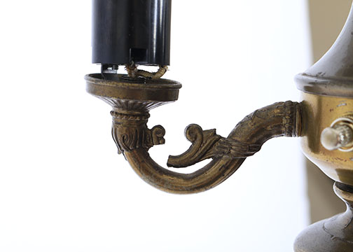 Mid Century Ornate Brass Torchiere Floor Lamp