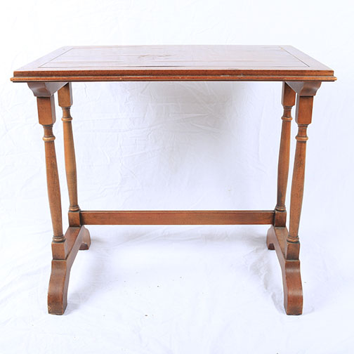Vintage Side Table With Trestle Base