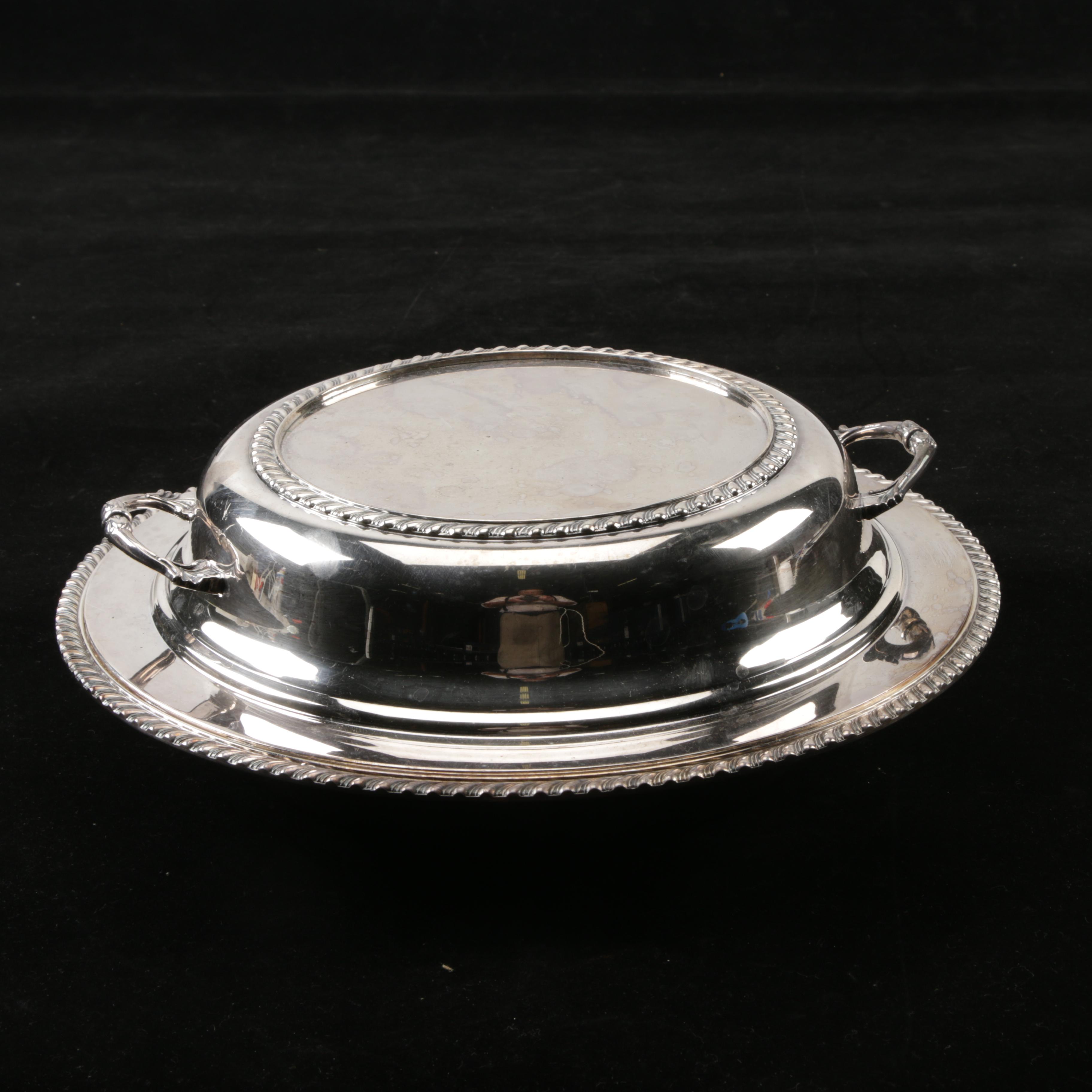 Sheffield Silver Co. Silver Plate Lidded and Segmented Serving Dish