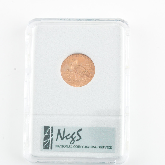 1929 Gold Indian $2 1/2 Dollar Coin