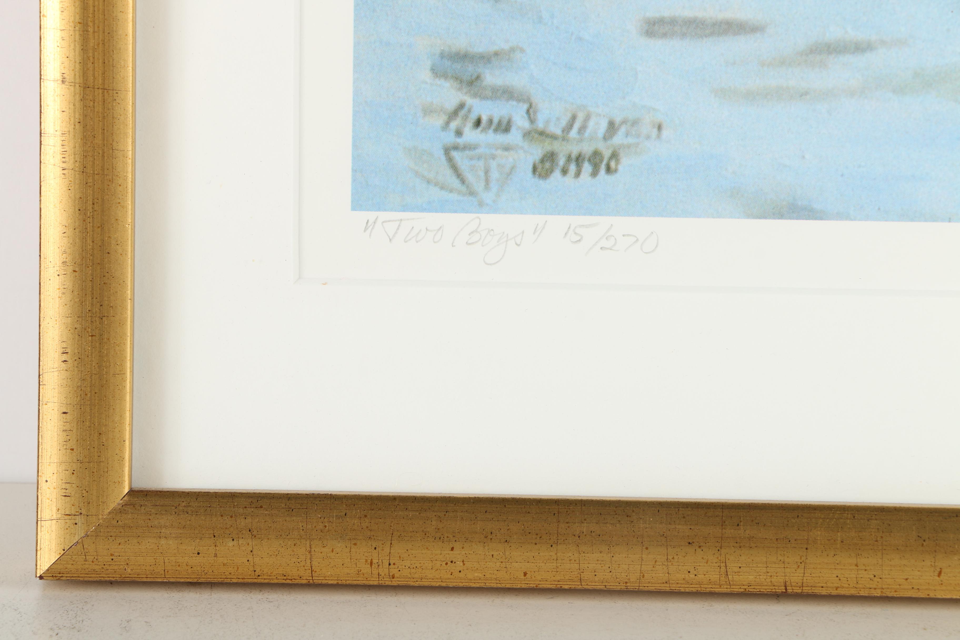 Ann Sullivan Signed Limited Edition Offset Lithograph "Two Boys"