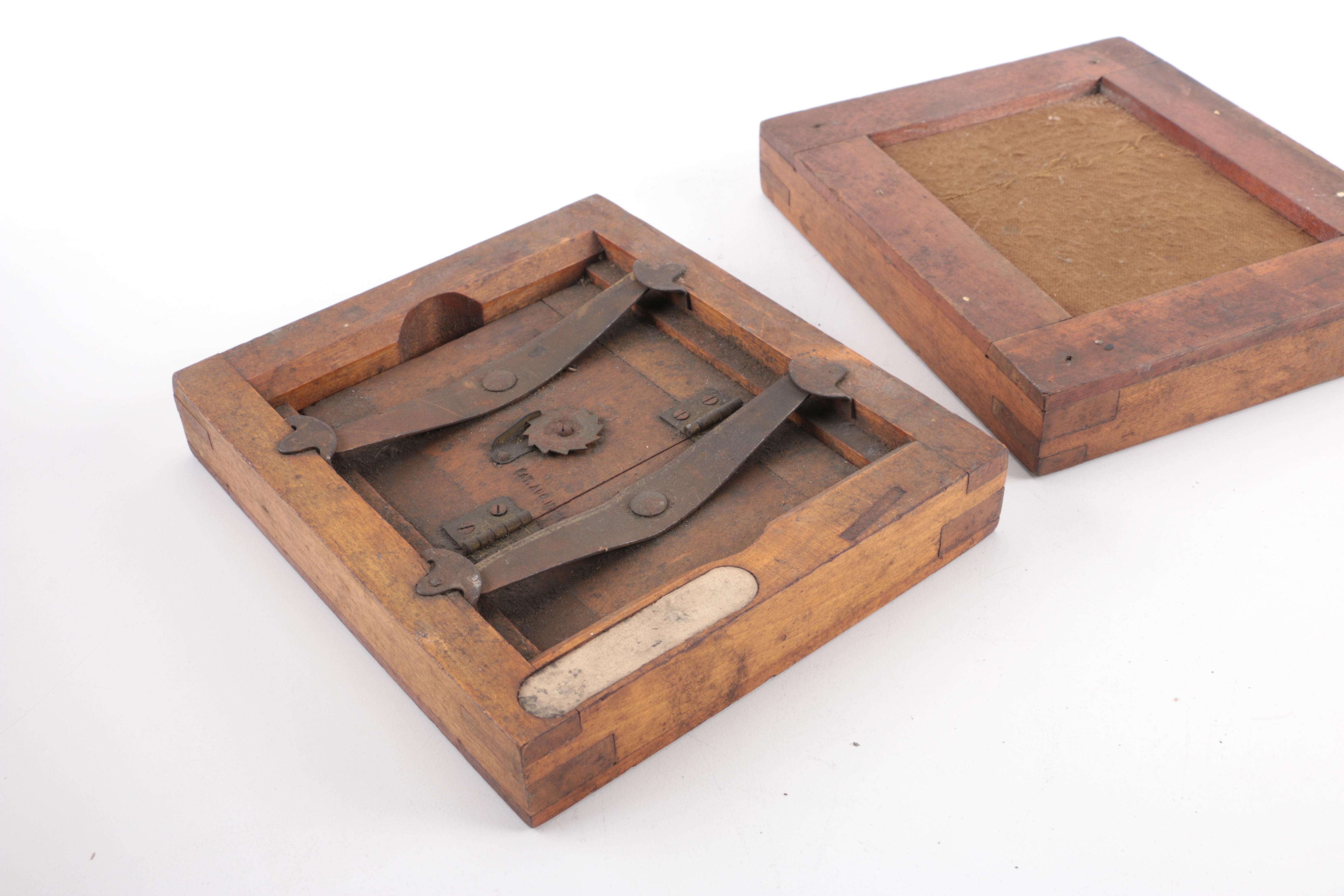 Collection of Antique Photographs and Wooden Printing Frames