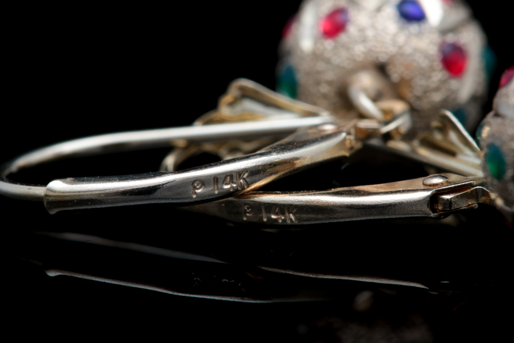 14K Yellow Gold and Color Cubic Zirconia Earrings