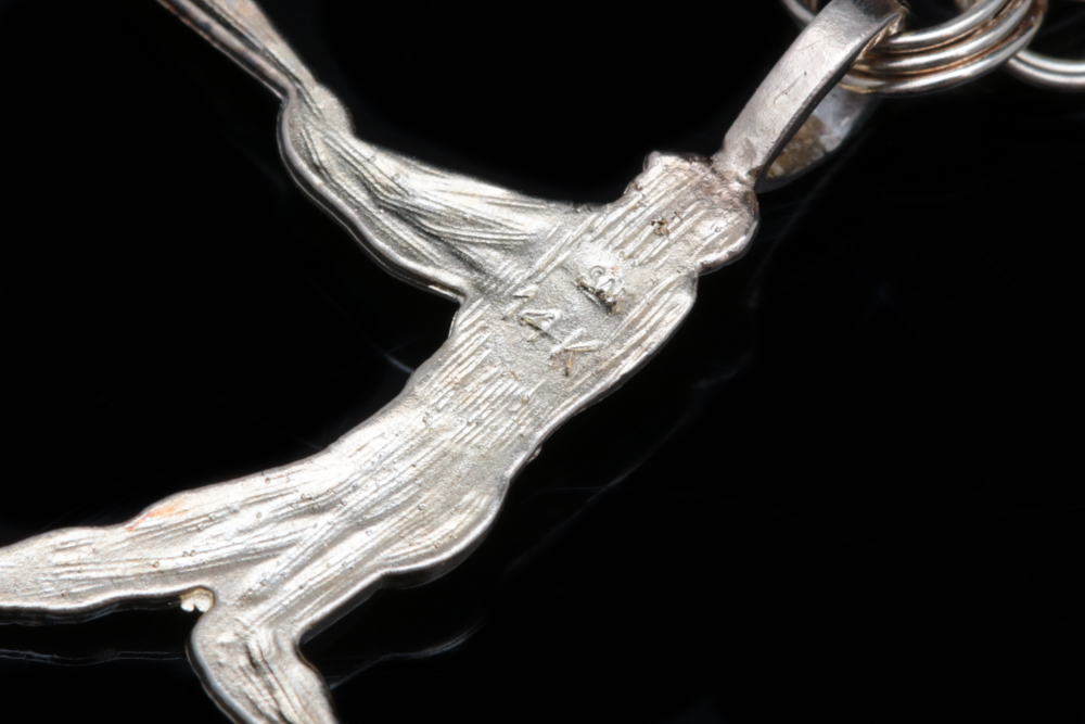 10K Yellow Gold Bracelet with 14K Yellow Gold Baseball Player Charm