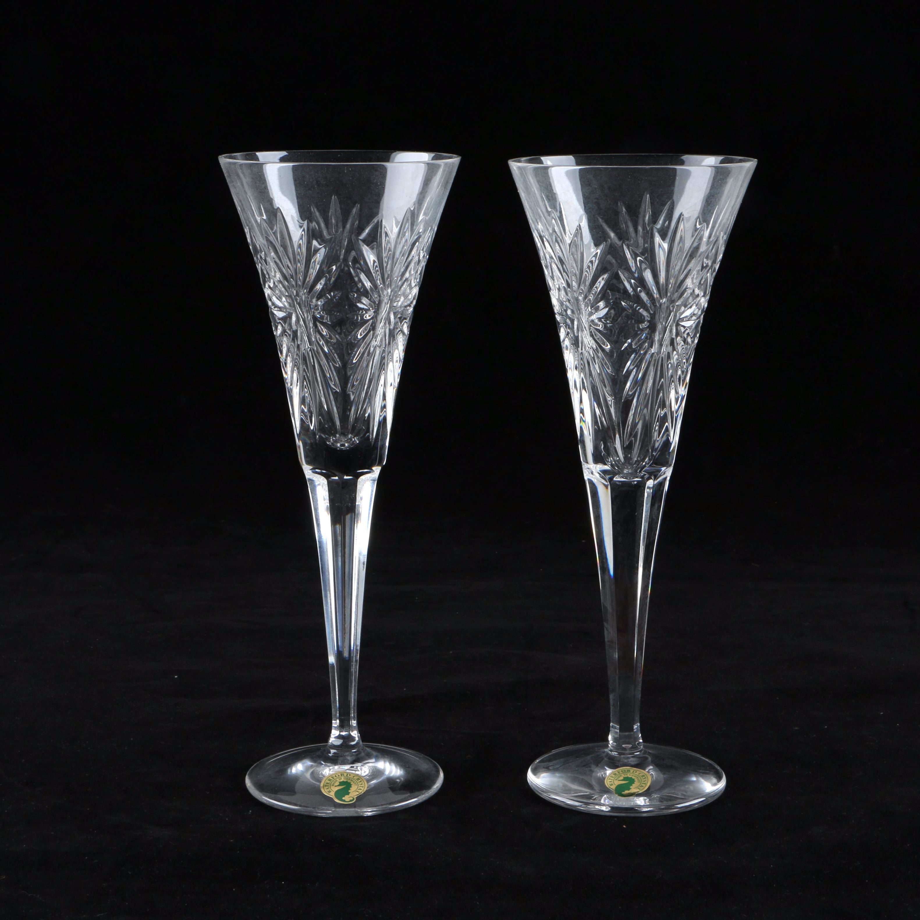 Waterford Crystal "Millenium Collection: Health" Toasting Flutes
