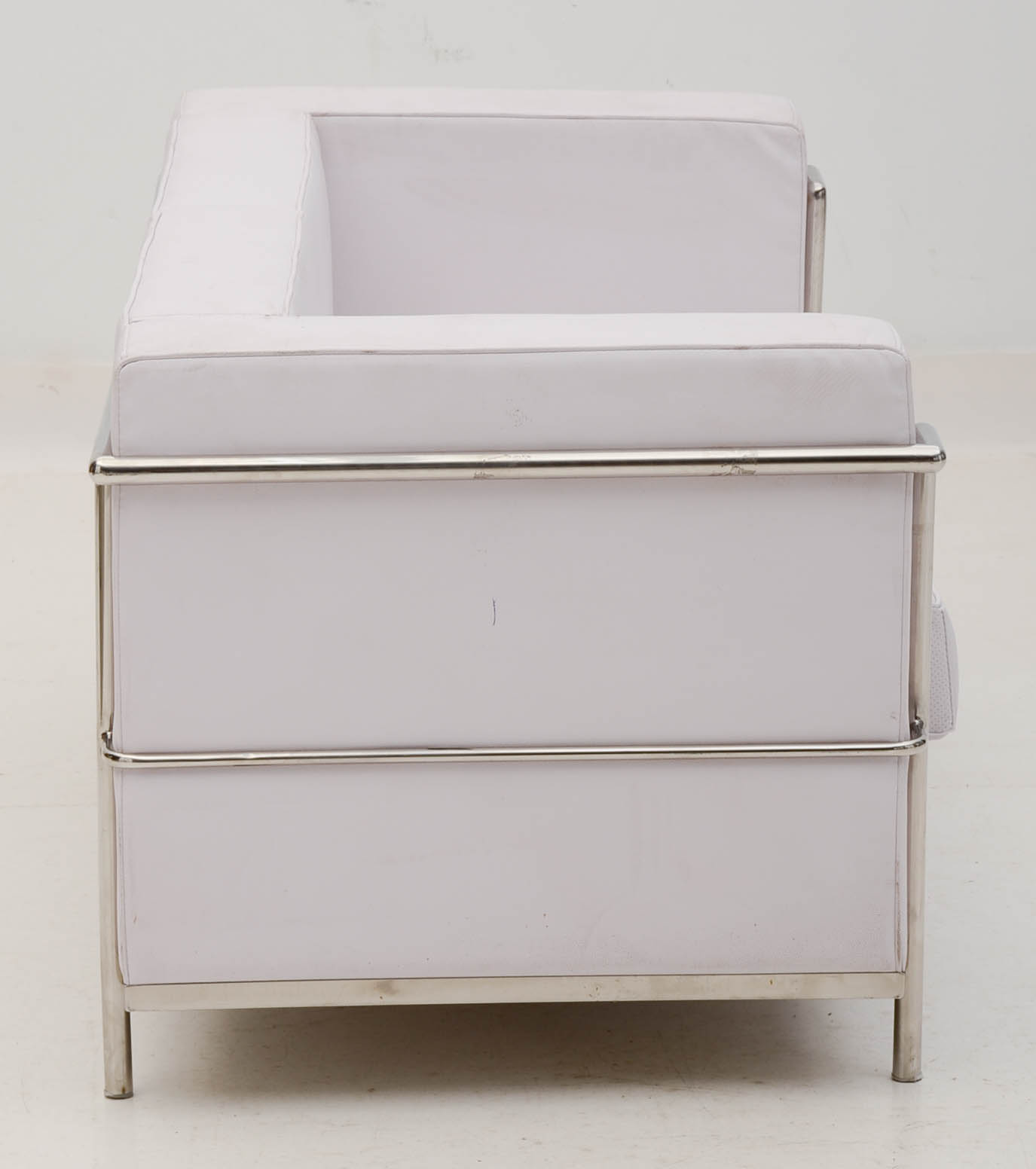 Mid Century Modern LC2 Petit White Leather Loveseat