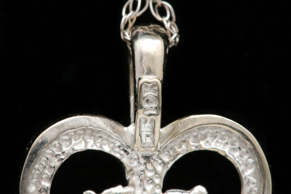 10K White Gold and Diamond Heart Pendant with Chain