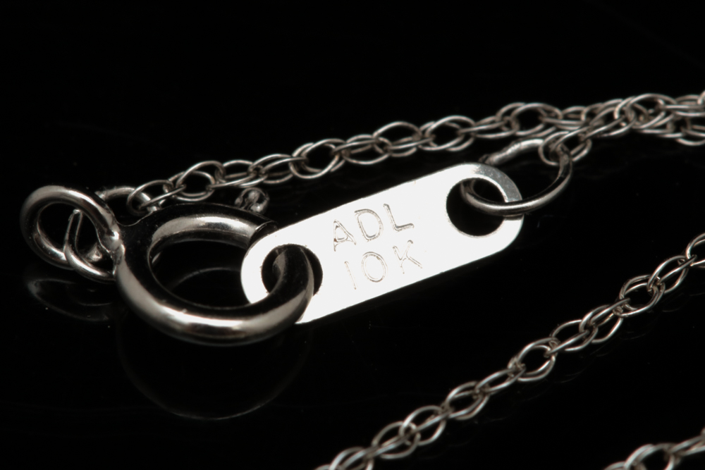 10K White Gold and Diamond Heart Pendant with Chain