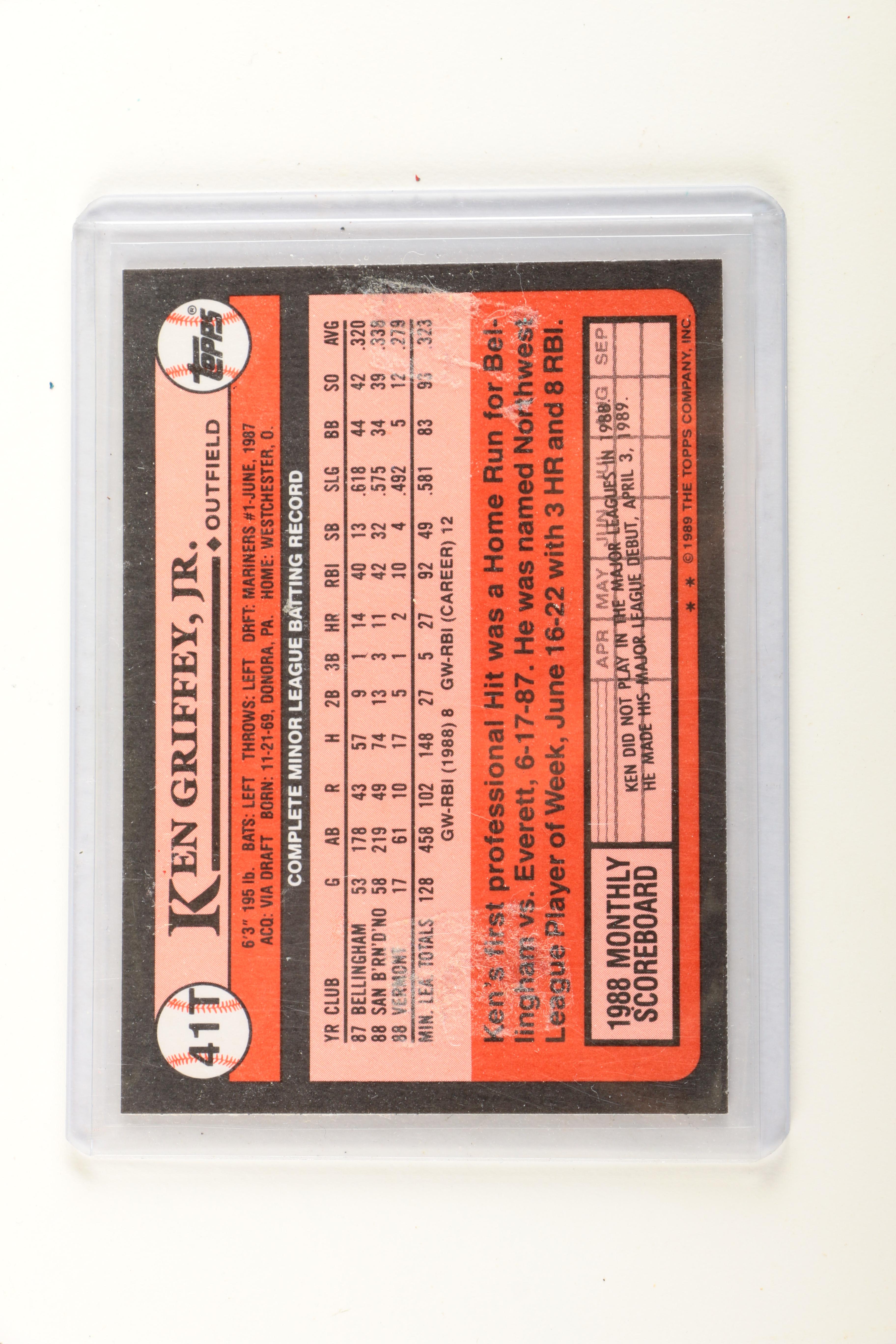 Collection of Baseball Rookie Cards Including Ken Griffey Jr. and Barry Bonds