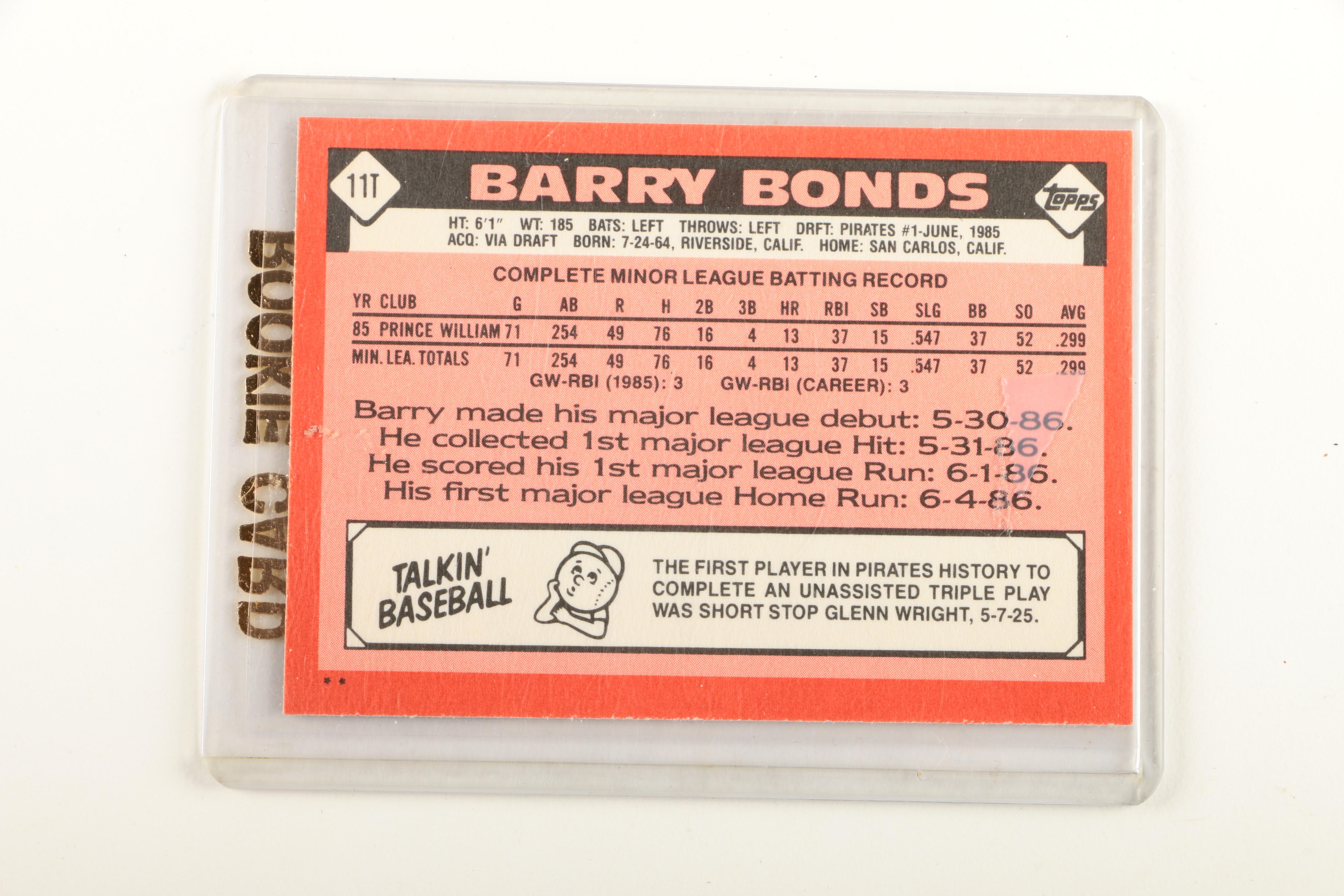 Collection of Baseball Rookie Cards Including Ken Griffey Jr. and Barry Bonds
