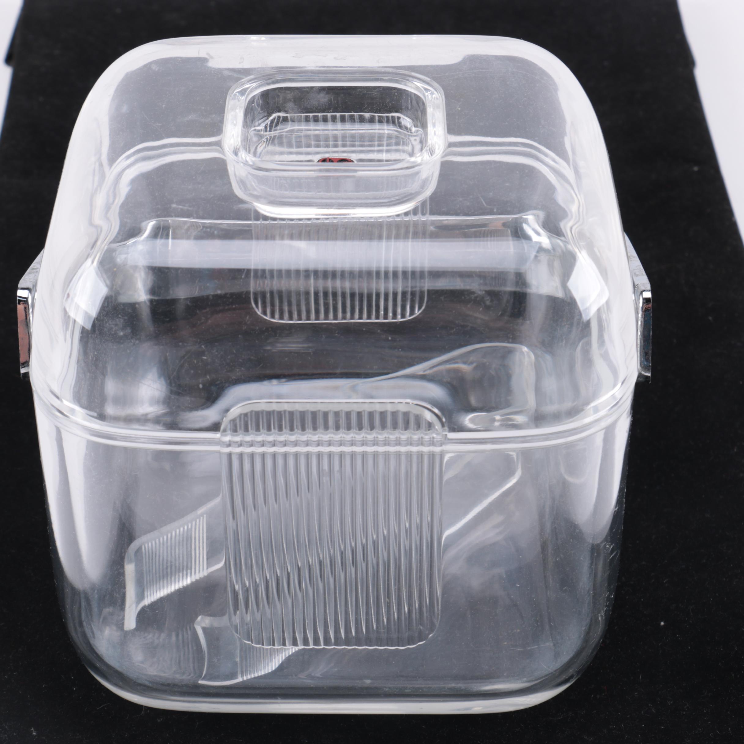 Mid Century Modern Italian "Guzzini" Lucite Ice Bucket and Tongs