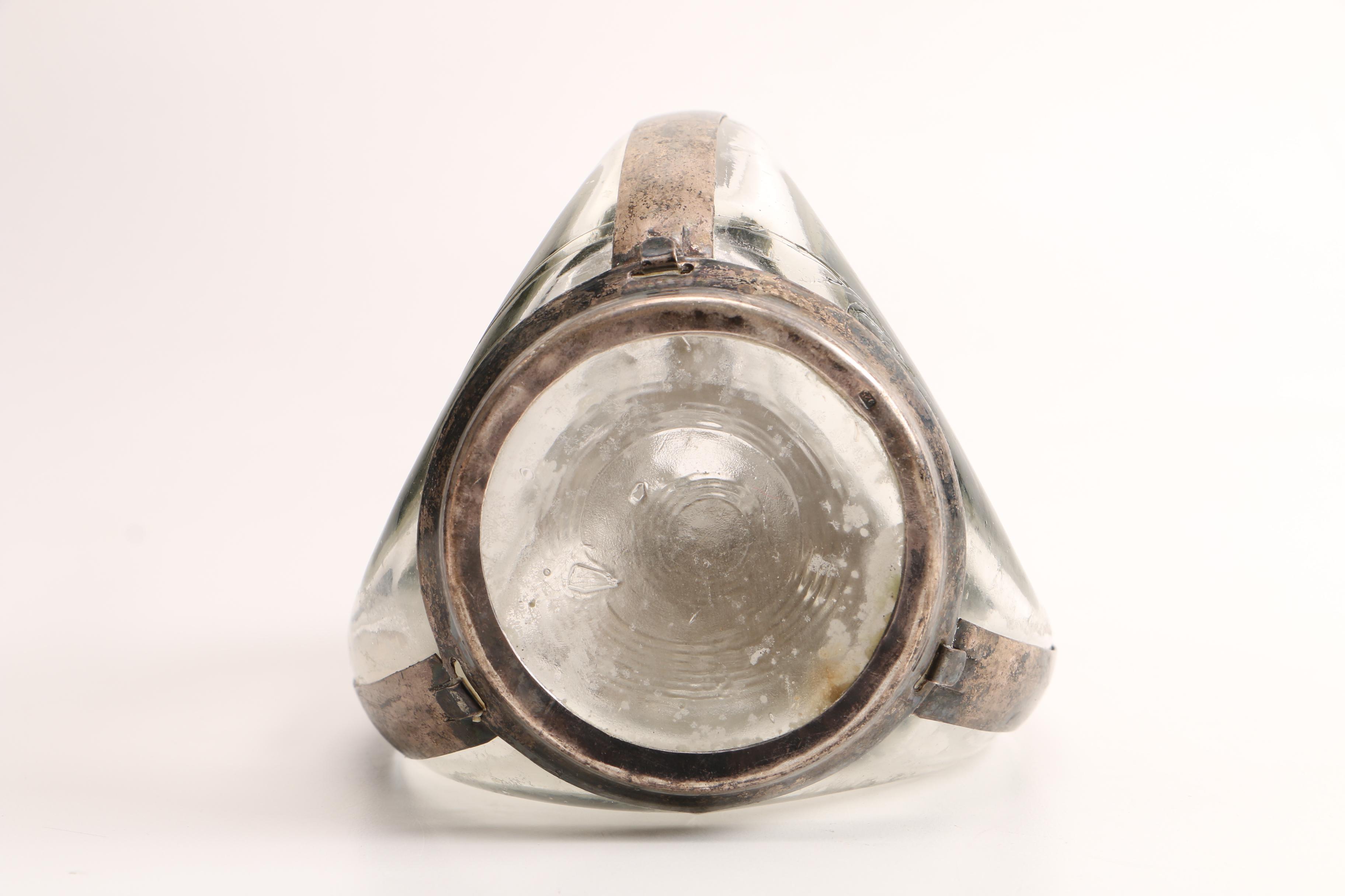 Glass Bottle with Silver Plated Overlay