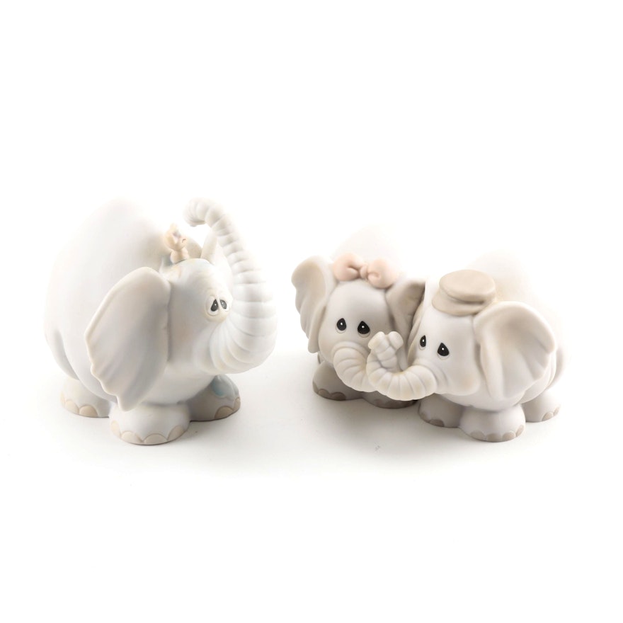 Pair of Precious Moments Elephant Figurines