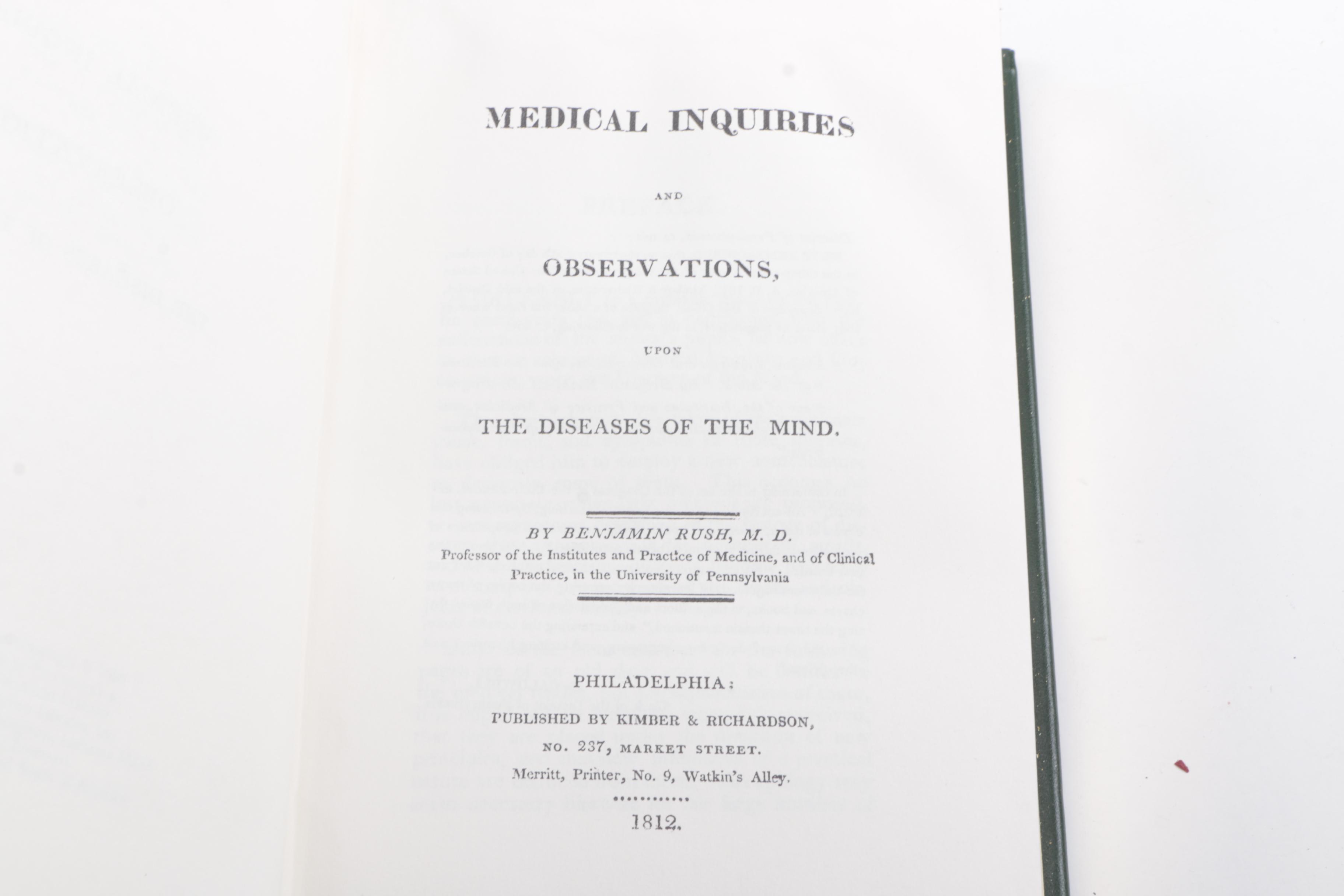 Classics of Psychiatry and Behavioral Sciences Facsimile Reprints