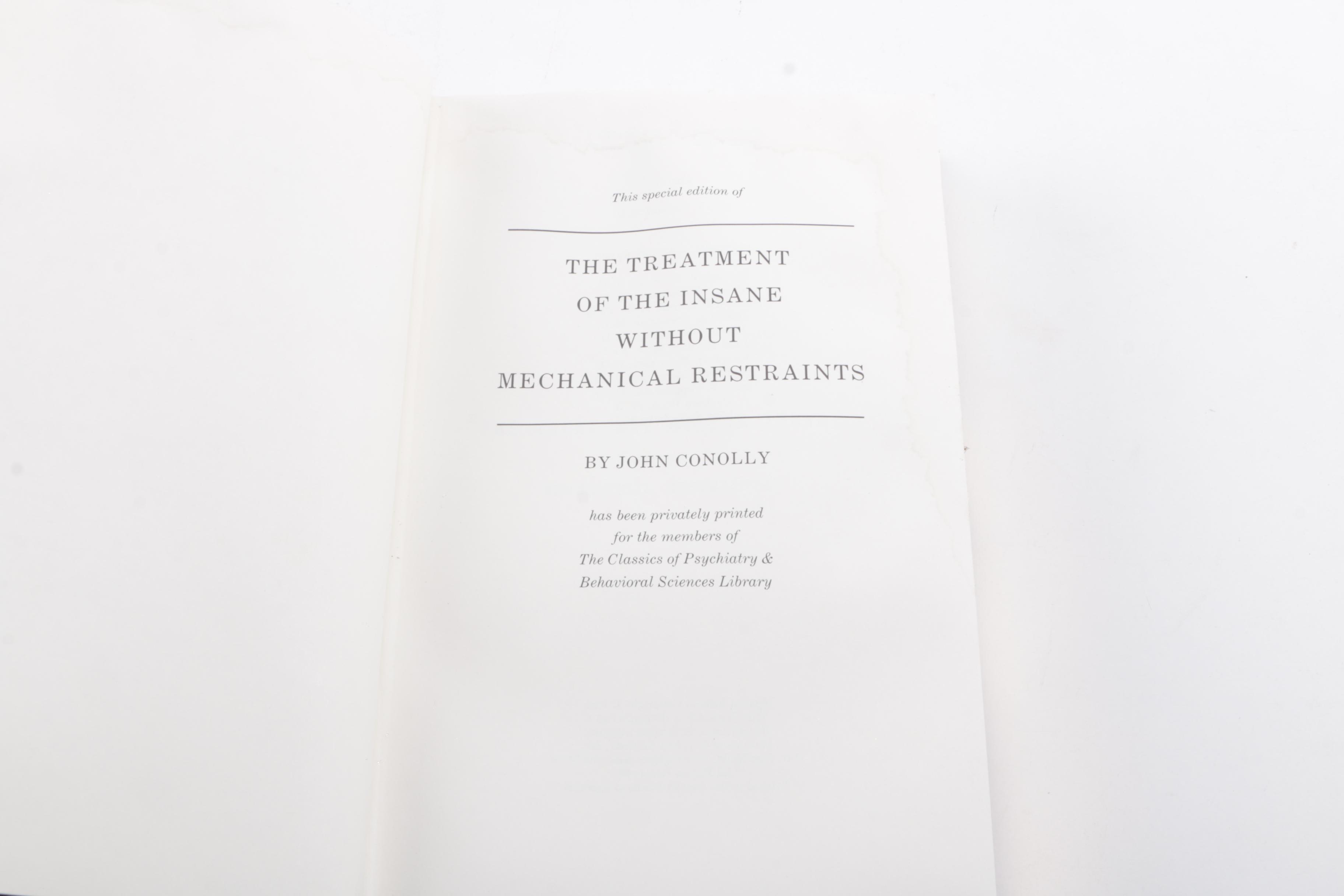 Classics of Psychiatry and Behavioral Sciences Facsimile Reprints