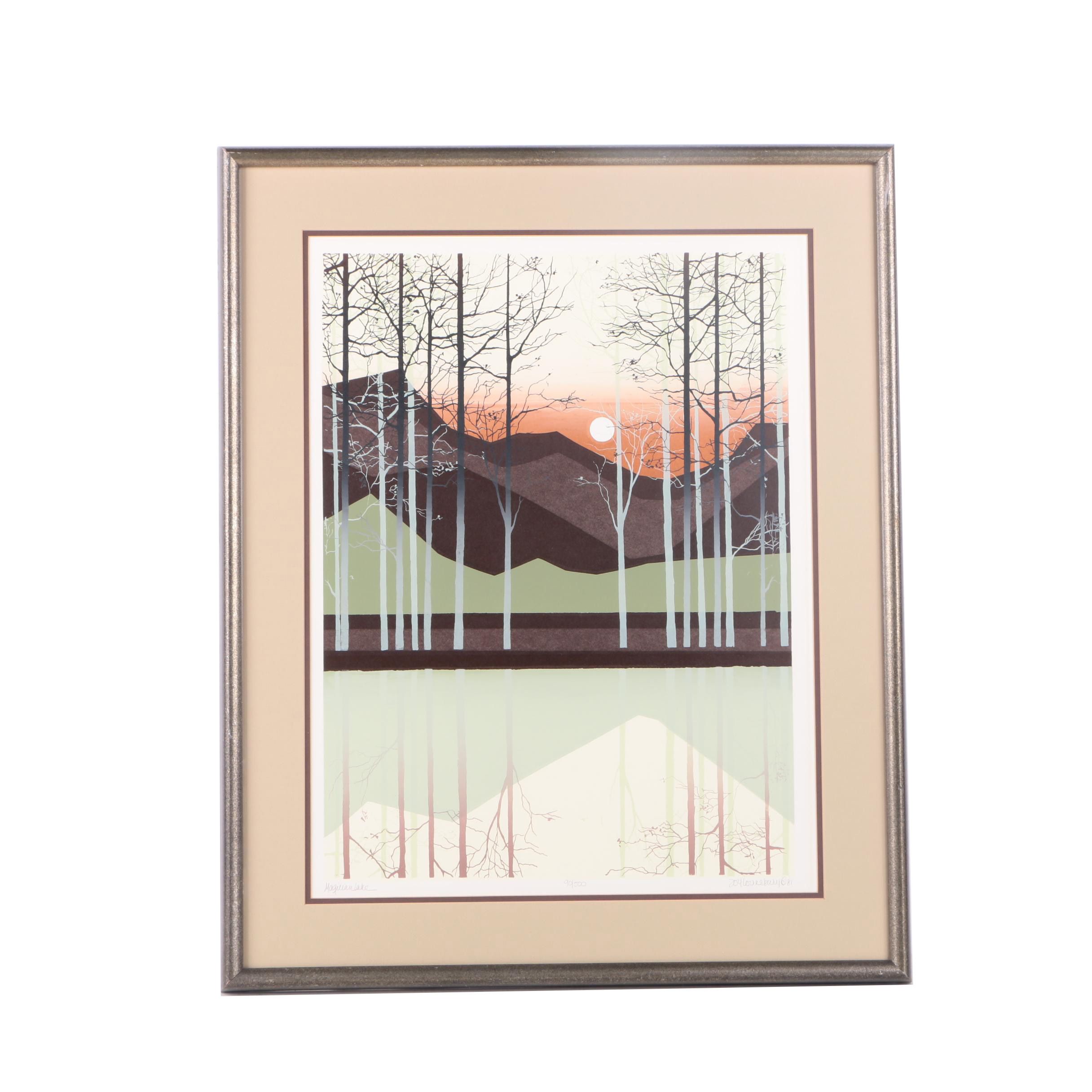 Joy Lounsbury Signed Limited Edition Serigraph on Paper "Magician Lake"