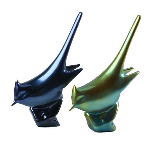 Zsolnay Pottery Ceramic Bird Figurines