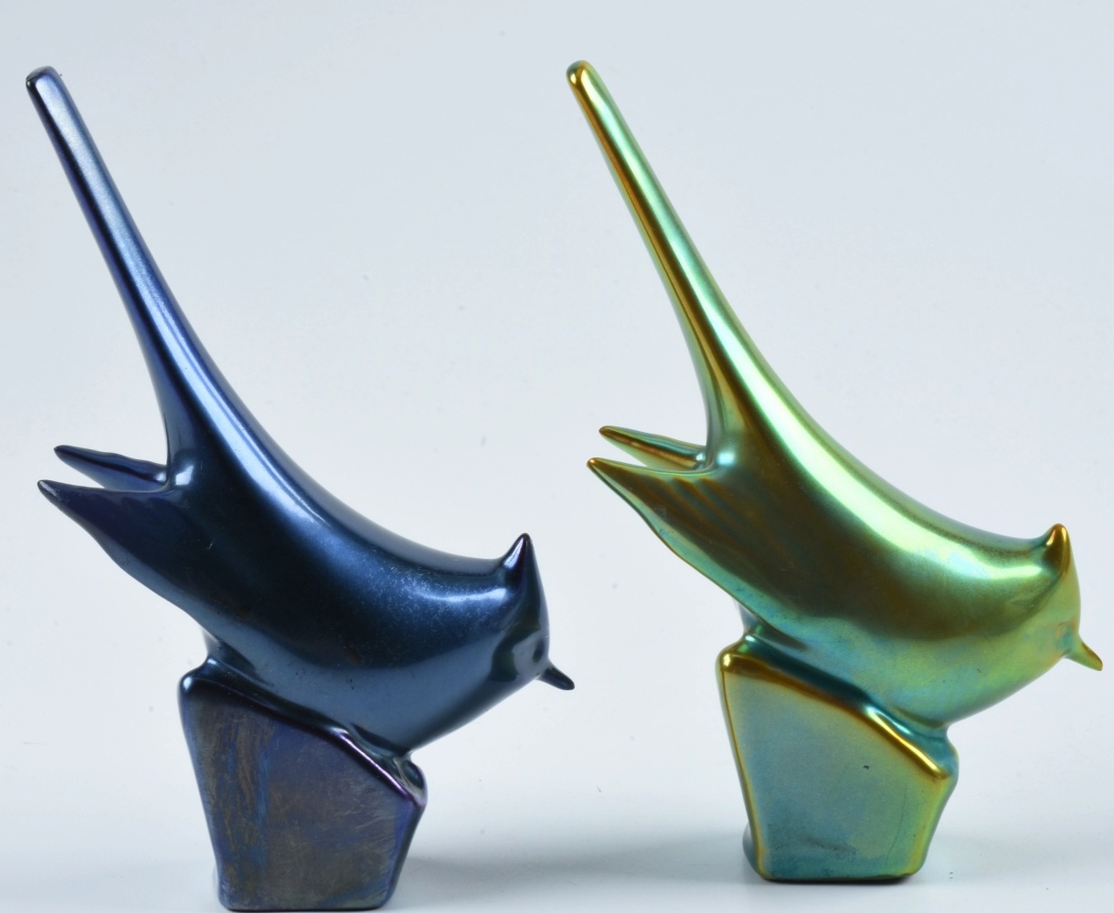 Zsolnay Pottery Ceramic Bird Figurines