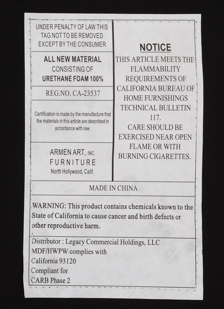 Contemporary Armen Living "Zinc" Tufted Sofa