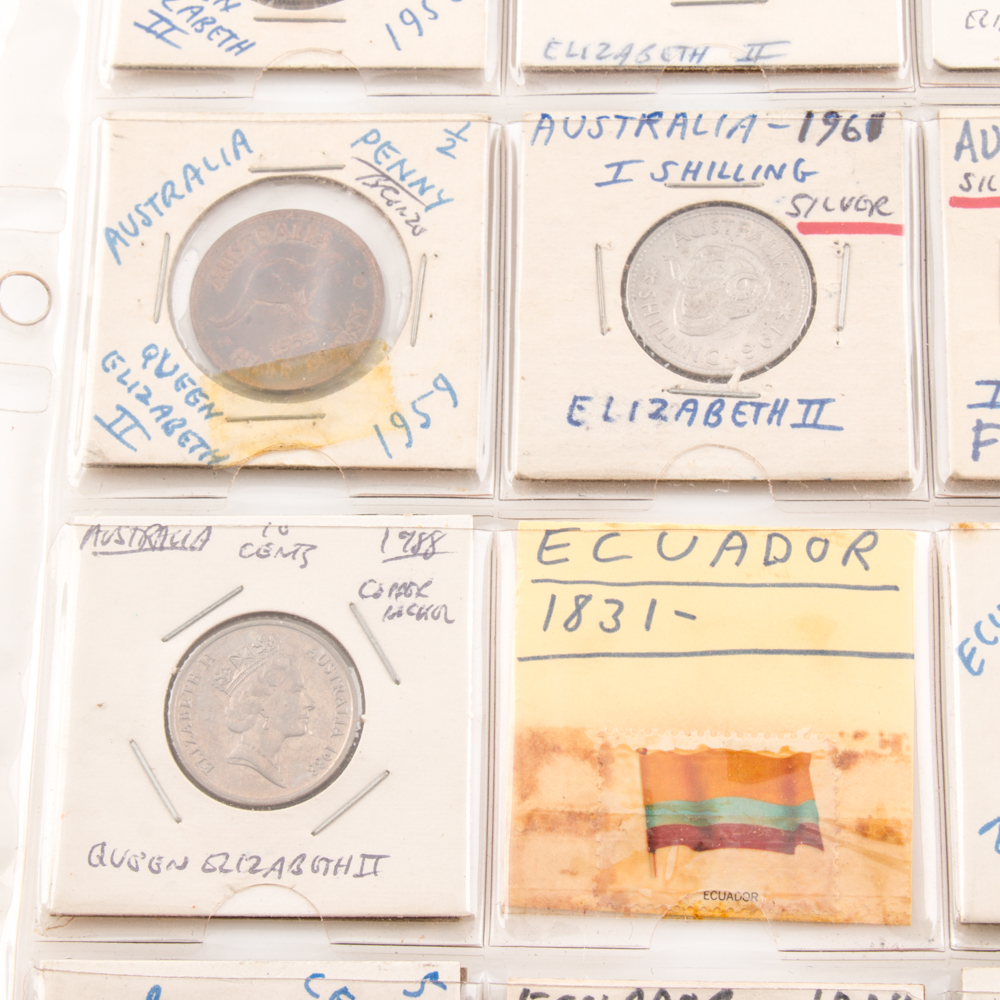 Group of (18) Assorted Australian and Ecuadorian Coins